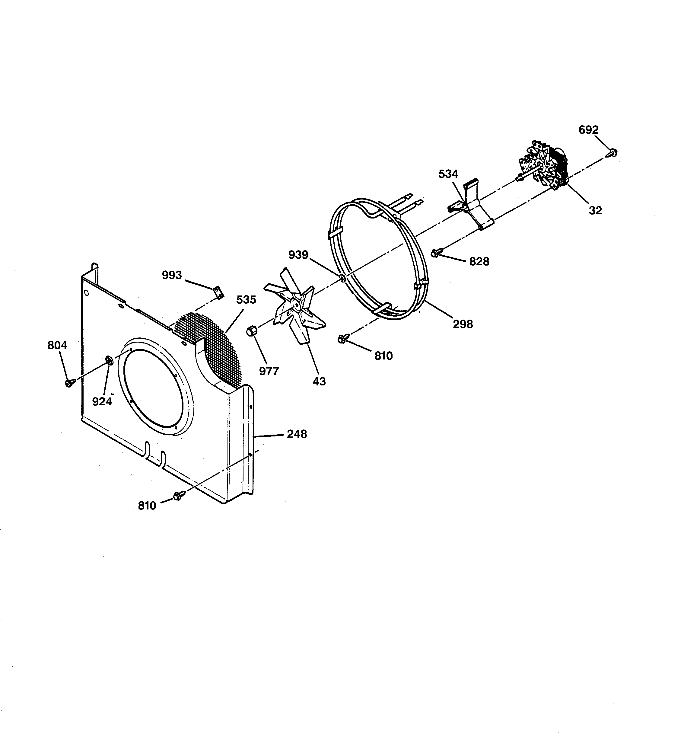GE JK910BA1BB fan assembly diagram