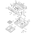 GE JGBP30BEA5WH control panel & cooktop diagram