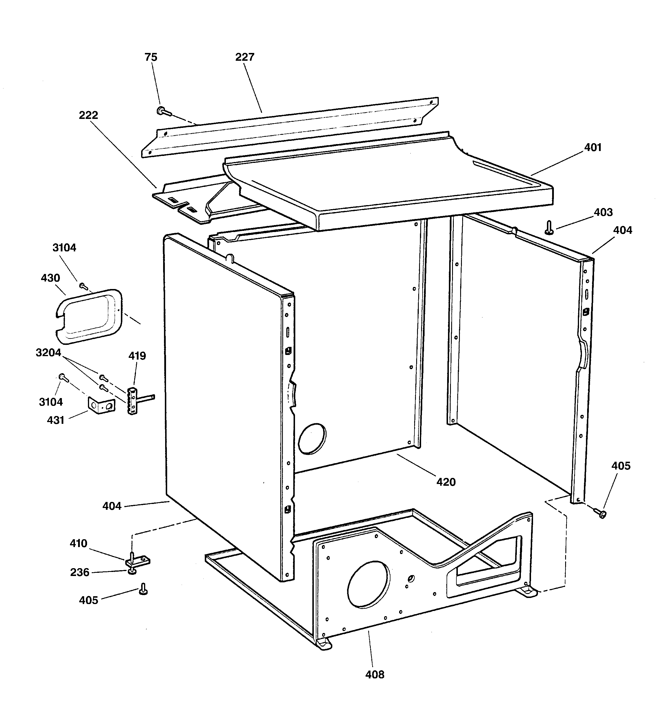 GE DWSR483EA1WW cabinet diagram