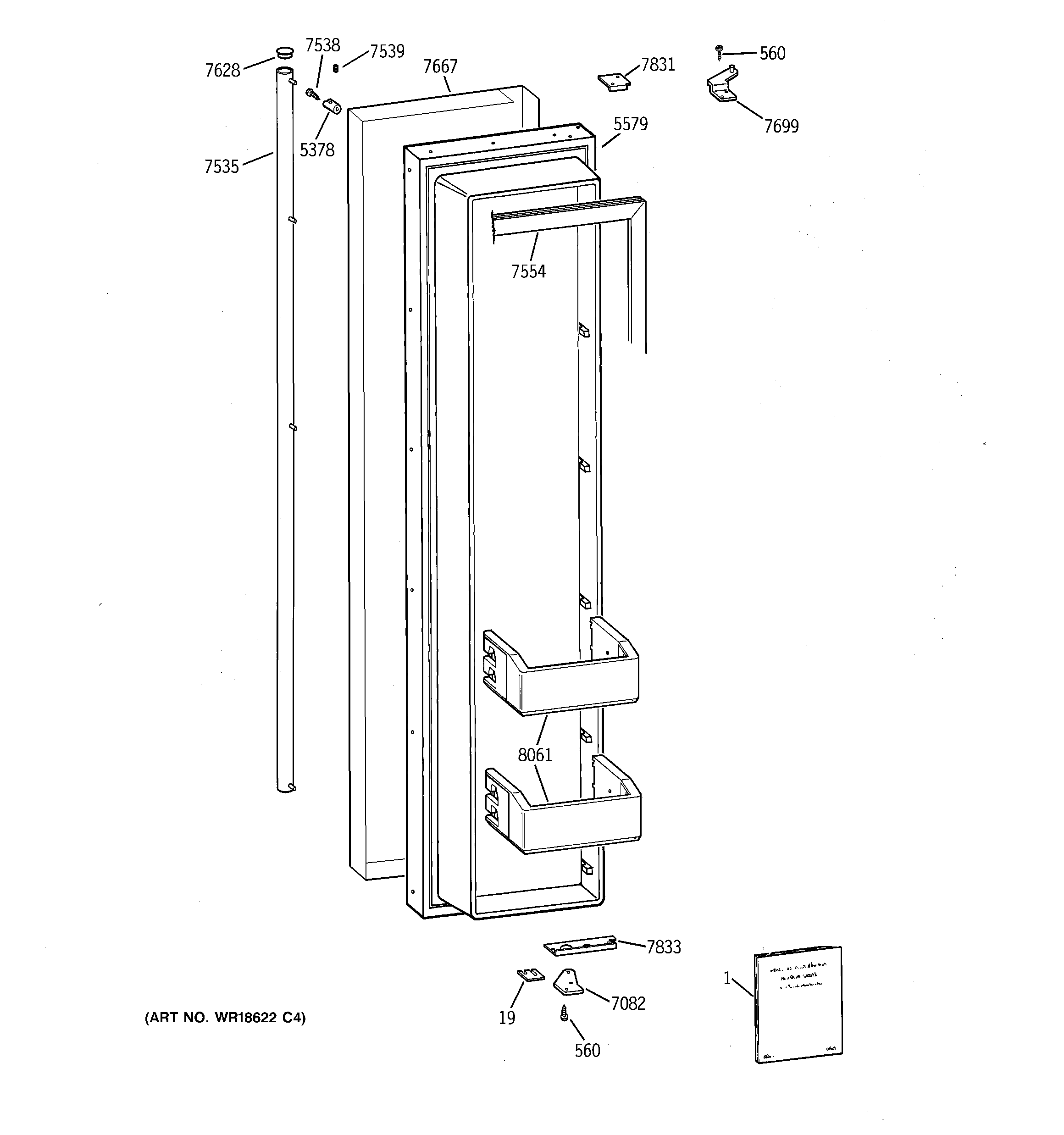 GE ZISS42NCBSS freezer door diagram