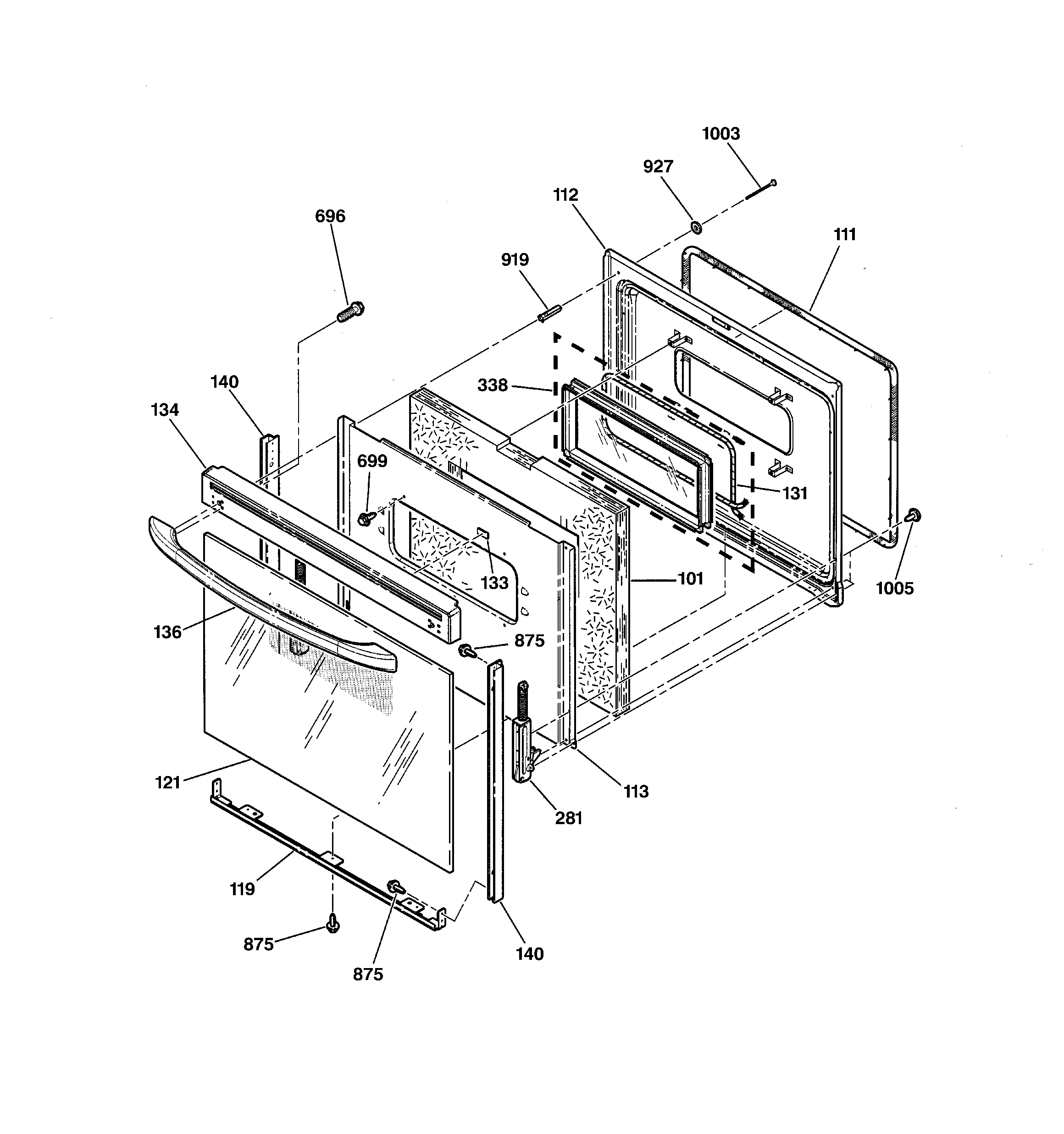 GE JBP64WB4WW door diagram