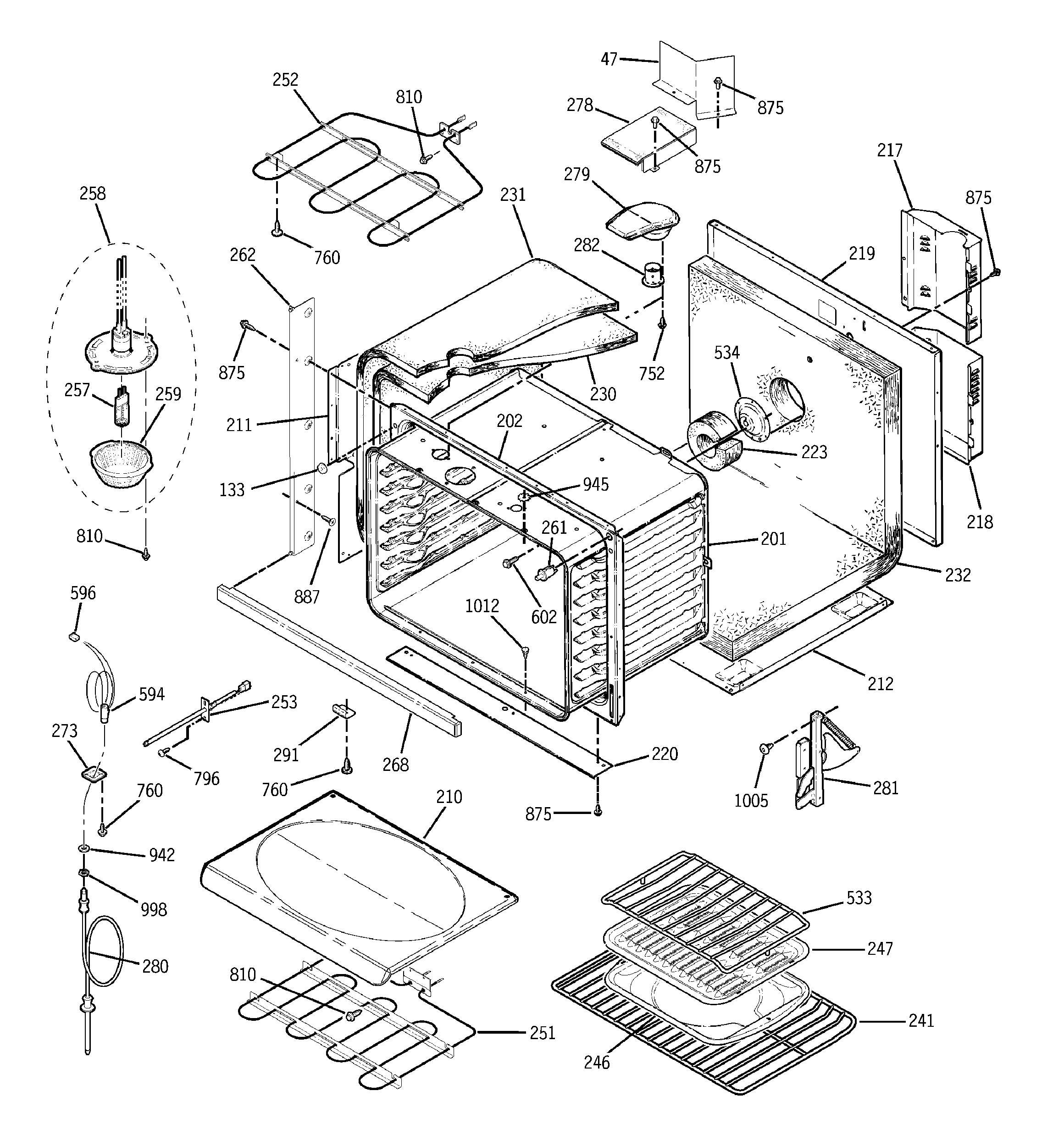 GE JCTP18BD1BB body parts diagram