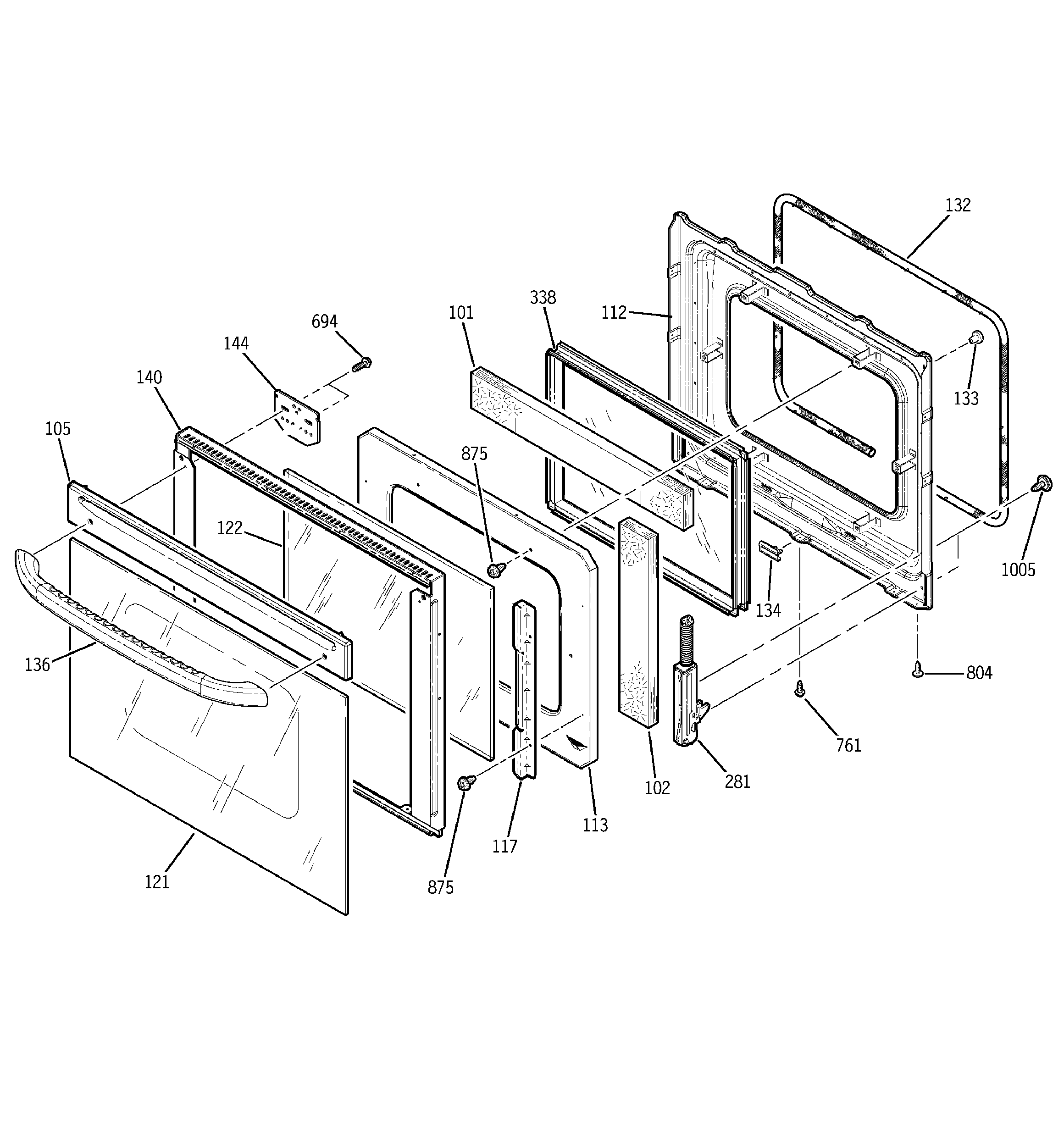 GE JKP15CD1CC door diagram