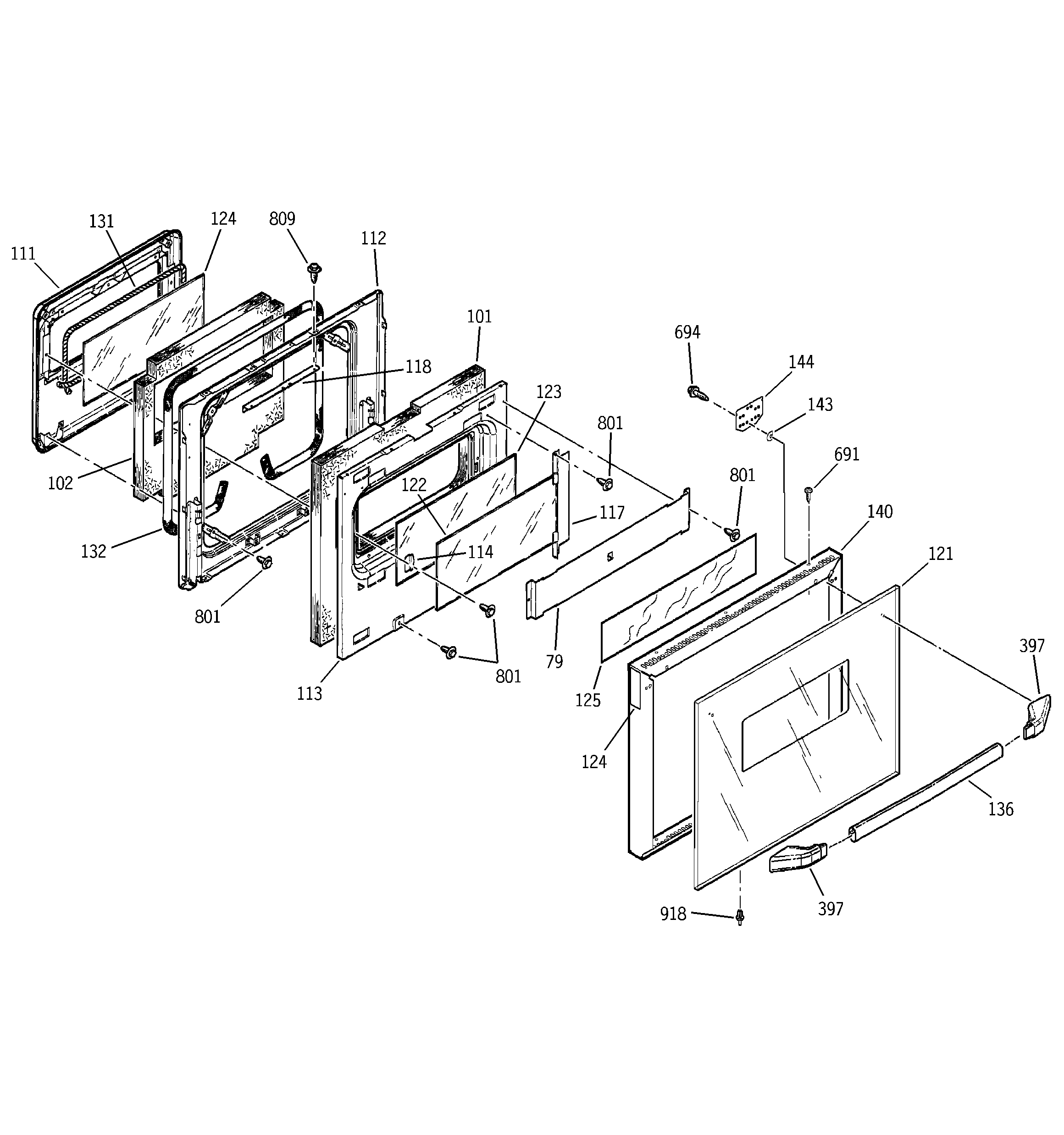GE JRP15BW5BB door diagram