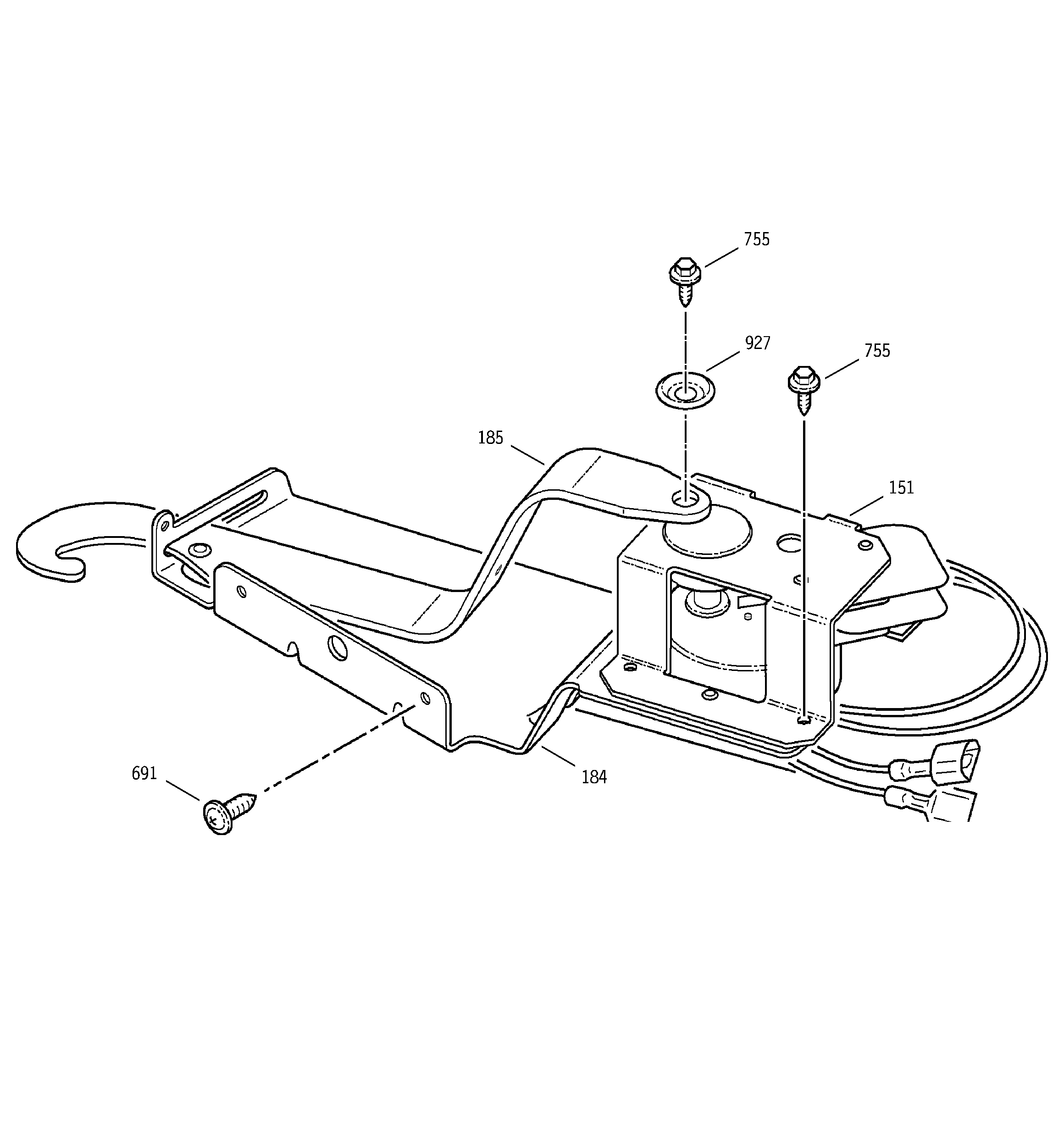 GE JRP15BW5BB door lock diagram