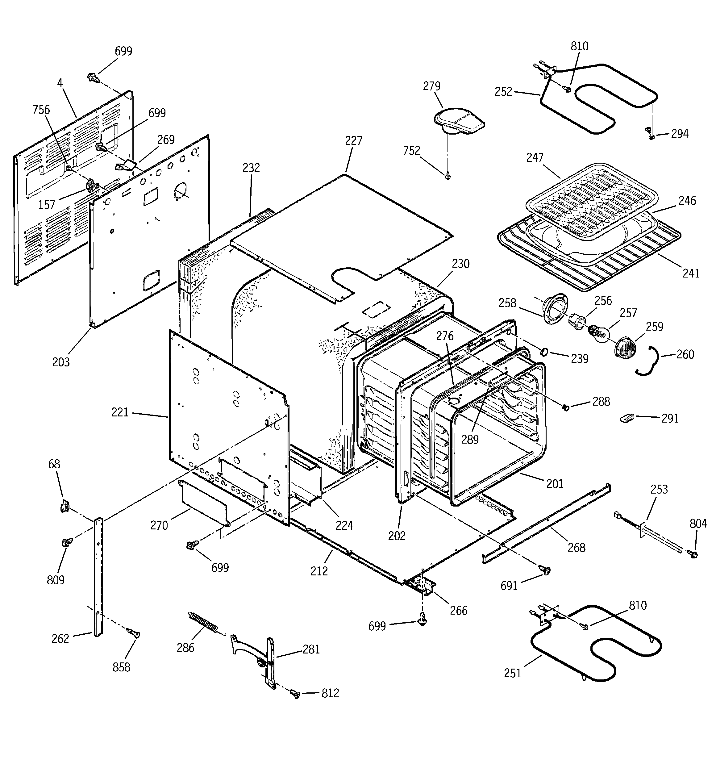 GE JRS04BW5BB body parts diagram