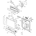 GE GSD2700G00BB escutcheon & door assembly diagram