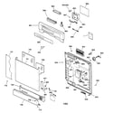 GE EDW1500G00BB escutcheon & door assembly diagram