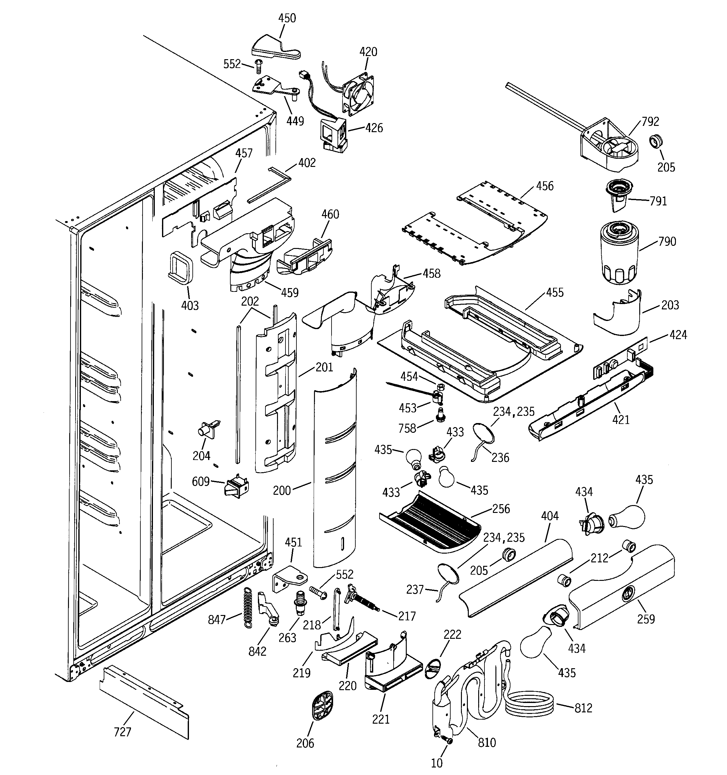 GE PSS25MGMAWW fresh food section diagram