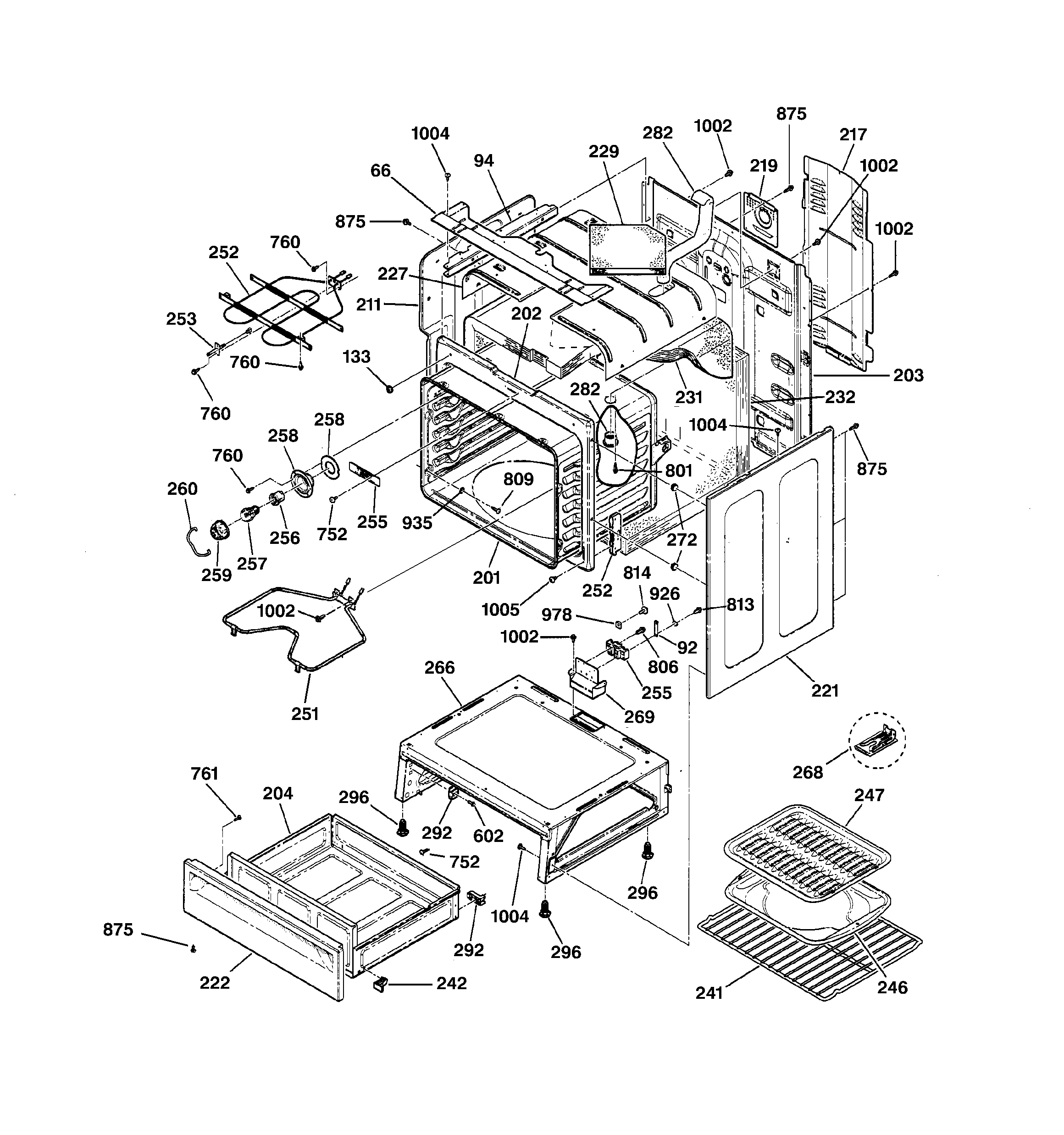 GE JBP65BC4AD body parts diagram