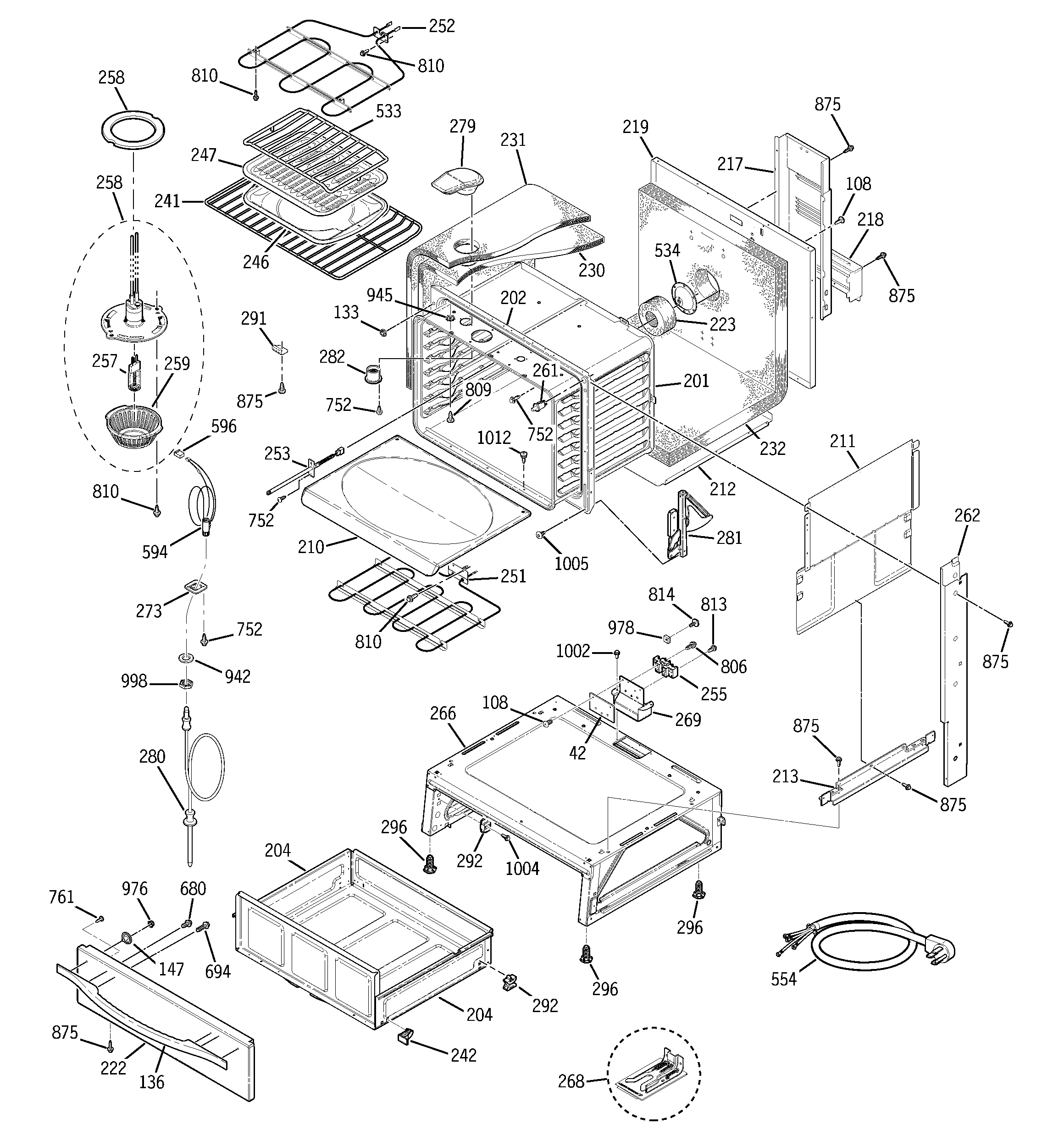 GE JCS966SD1SS body parts diagram