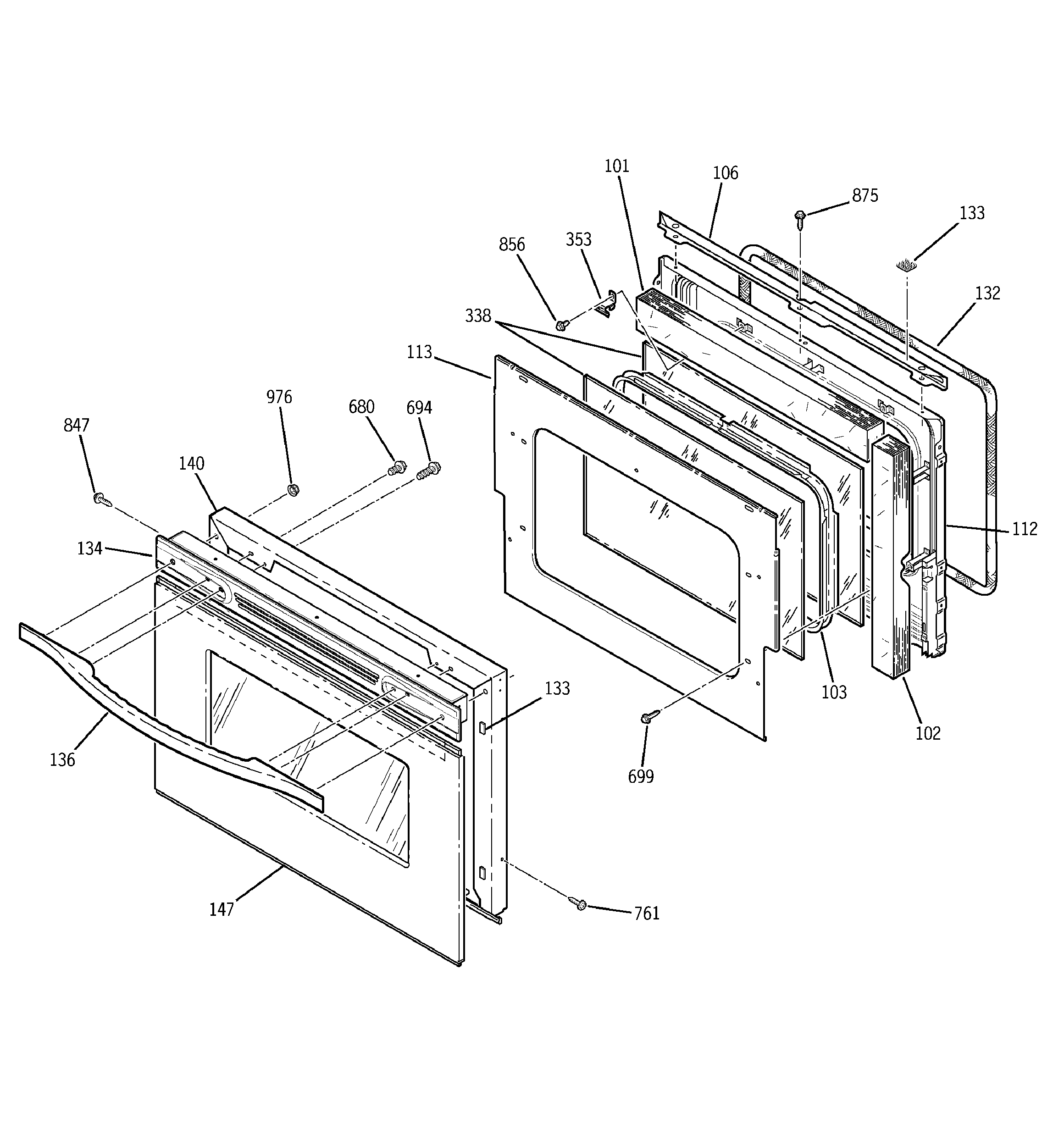 GE JCS966SD1SS door diagram