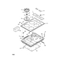 GE JGP326BEF1BB control panel & cooktop diagram