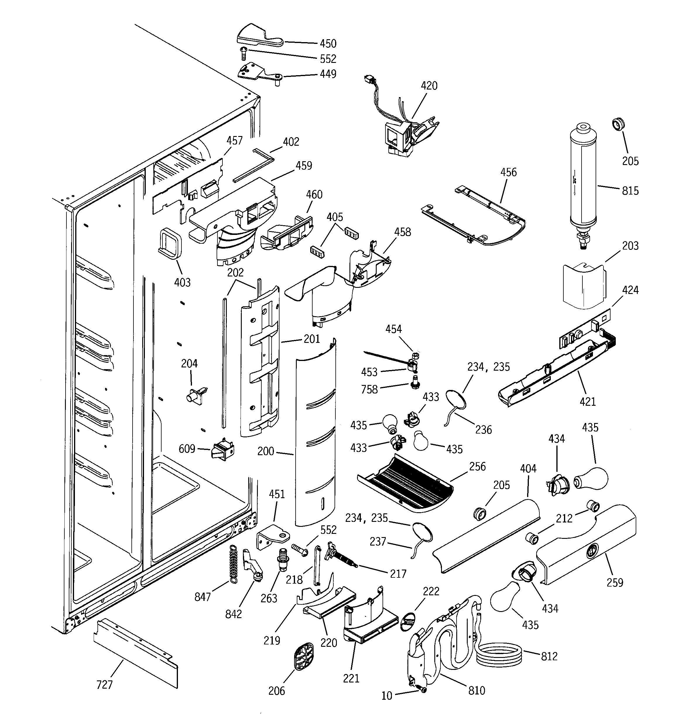 GE PCG21SIMAFBS fresh food section diagram