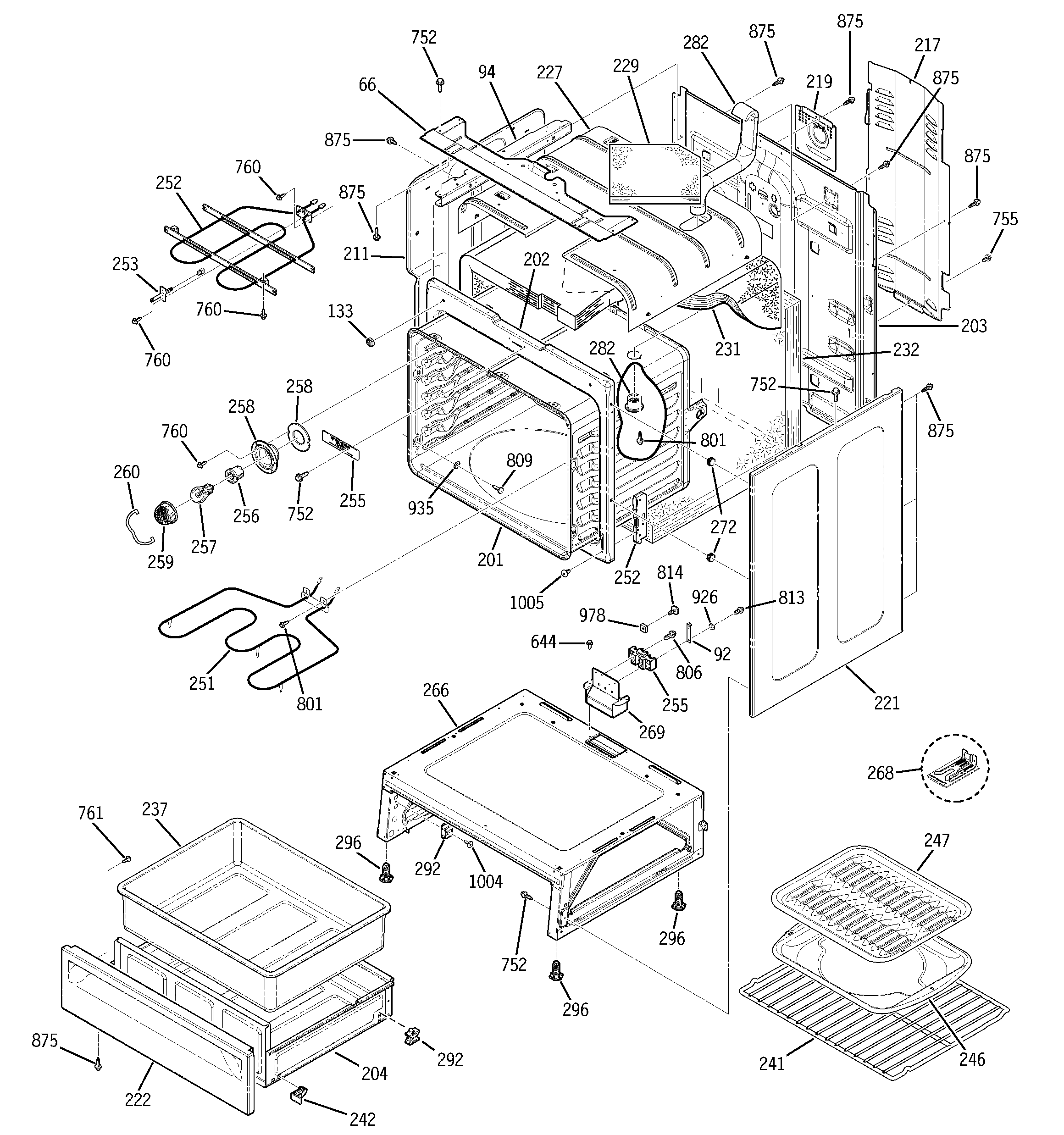 GE EER3000D00TW body parts diagram