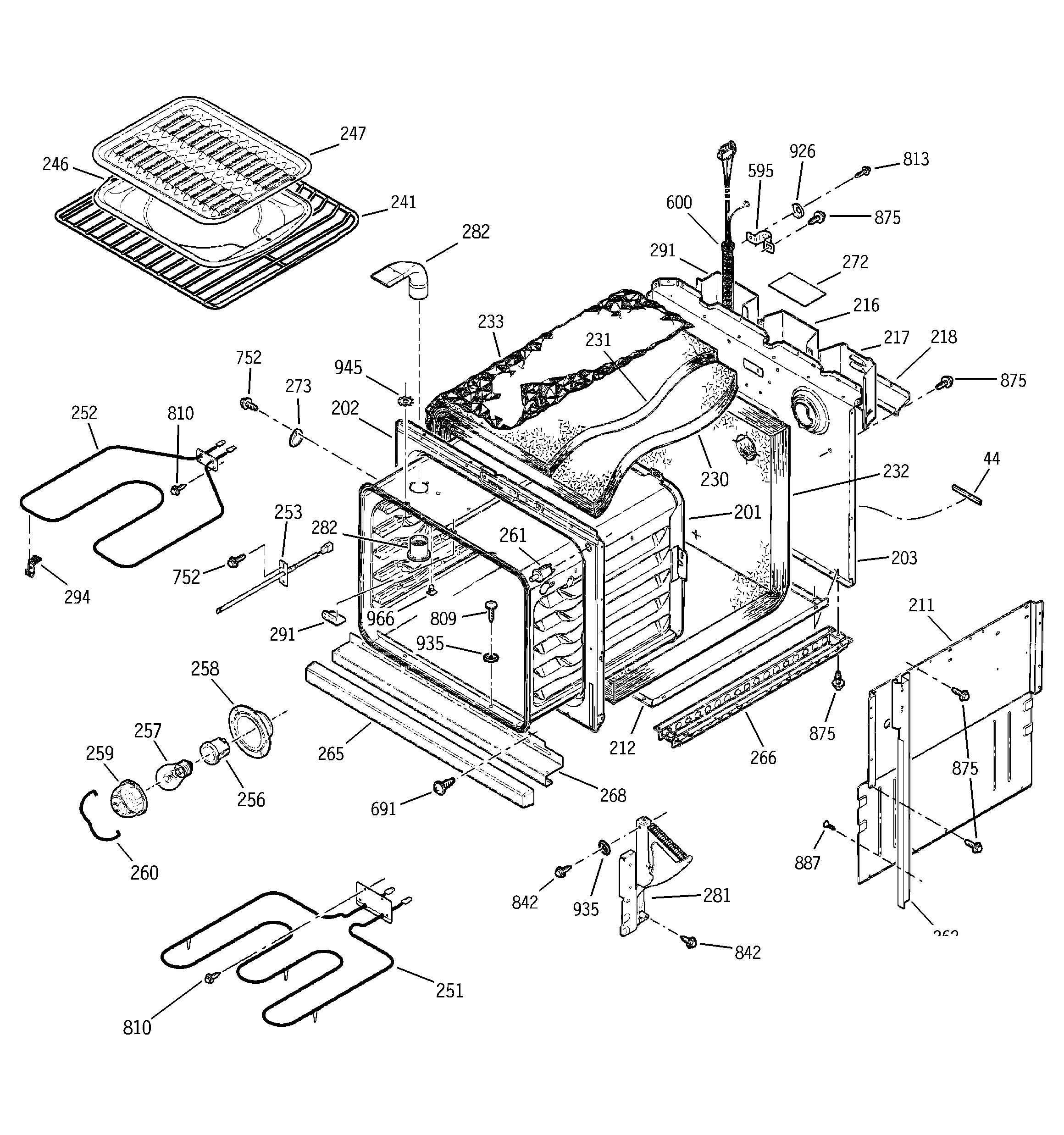 GE JKP15AA2AA body parts diagram