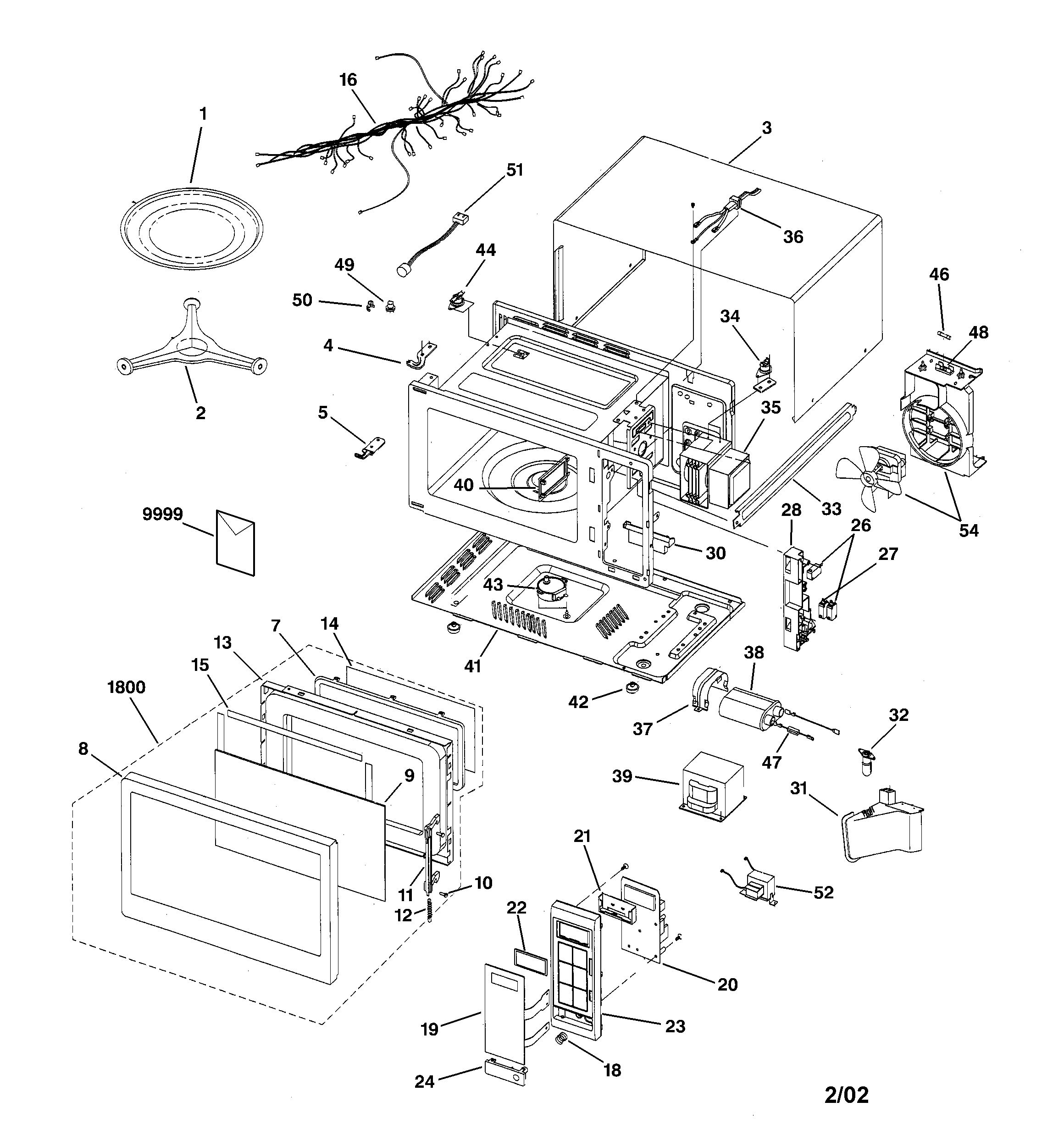 GE JES1634WA01 microwave diagram