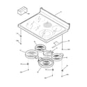 GE JBP90TF1WW cooktop diagram