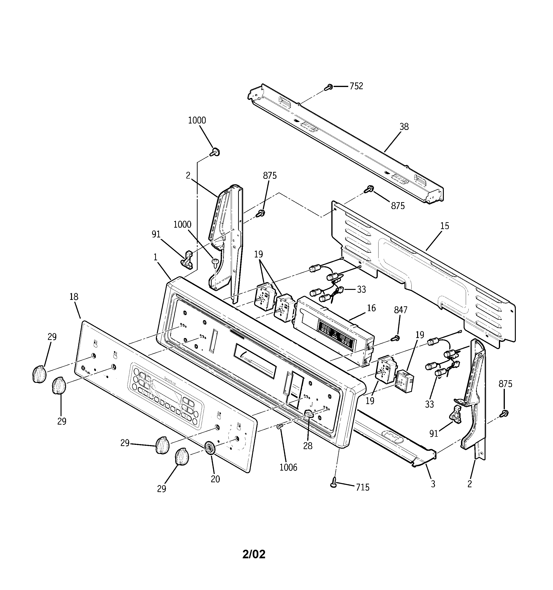 GE JBP90SF1SS control panel diagram