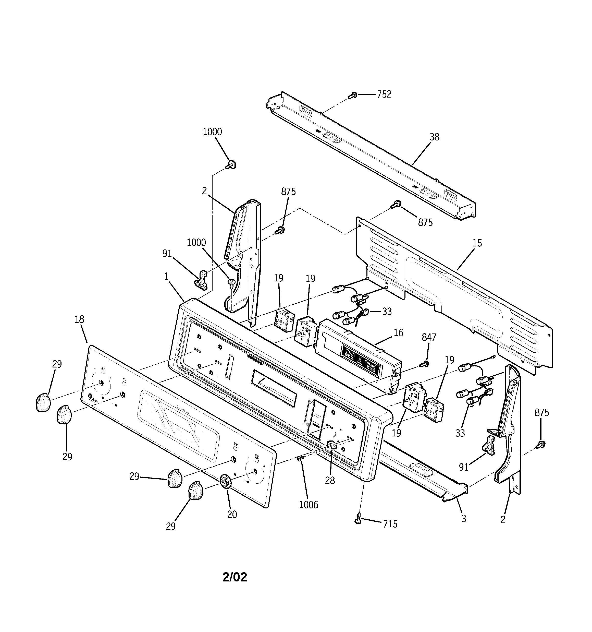 GE JBP95SF1SS control panel diagram