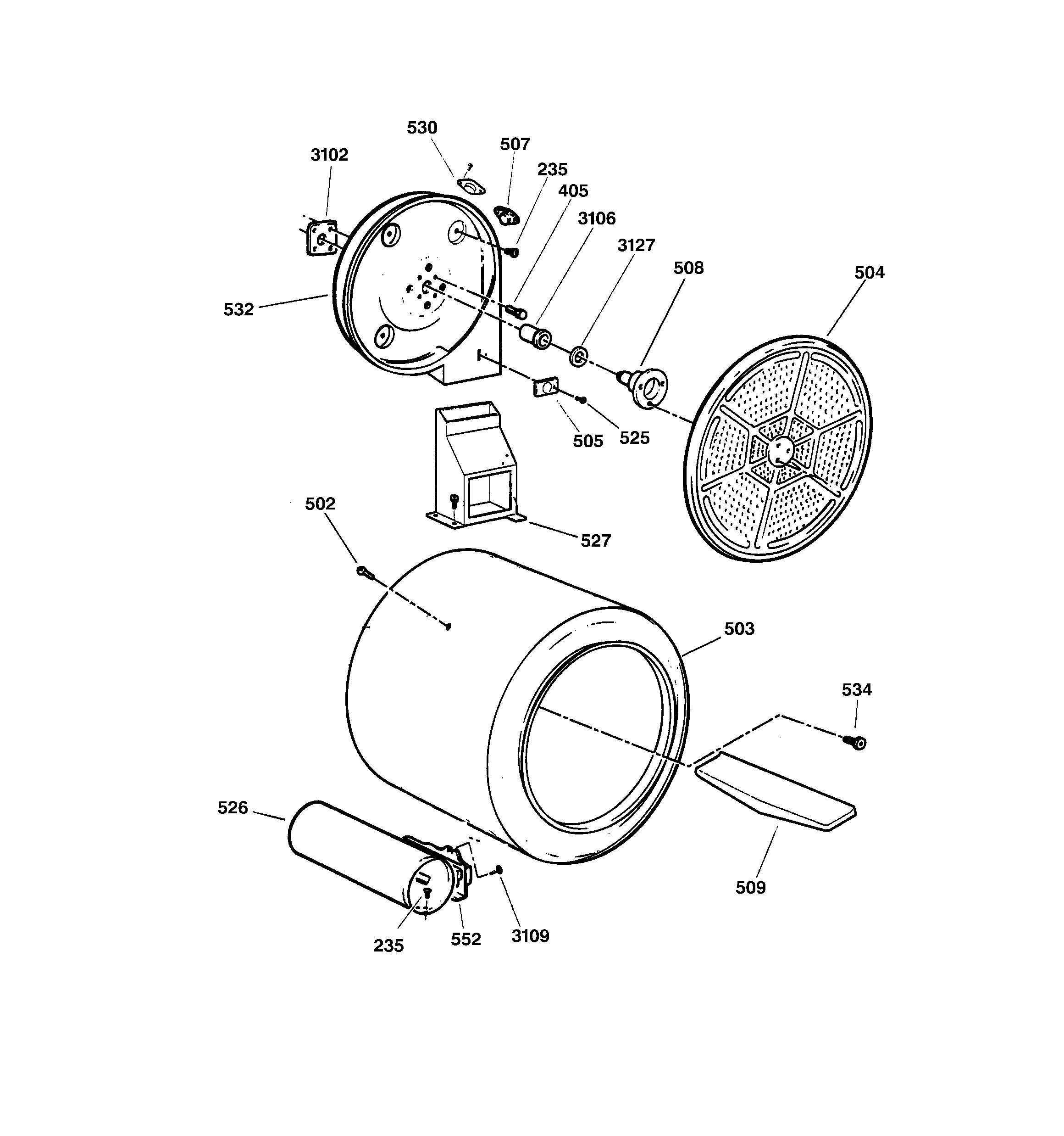 GE EGD4000B0WW drum diagram