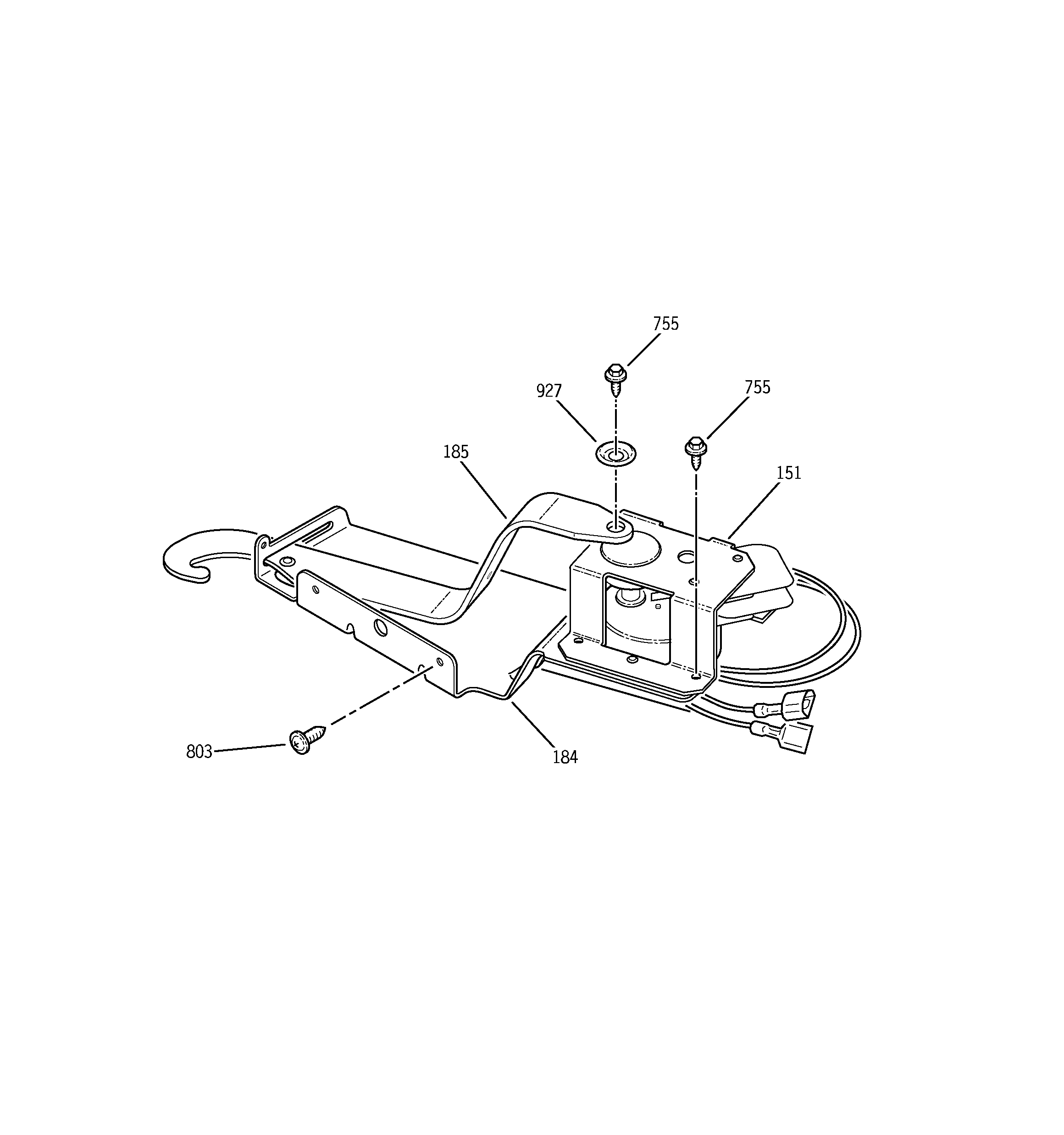 GE JGRP17BEW3BB door lock diagram