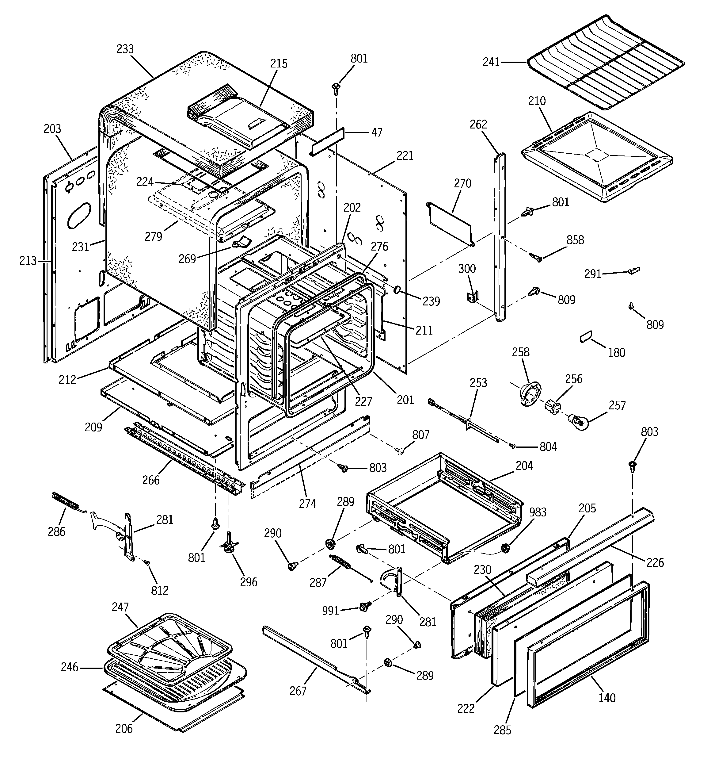 GE JGRS14BEW4BB body parts diagram