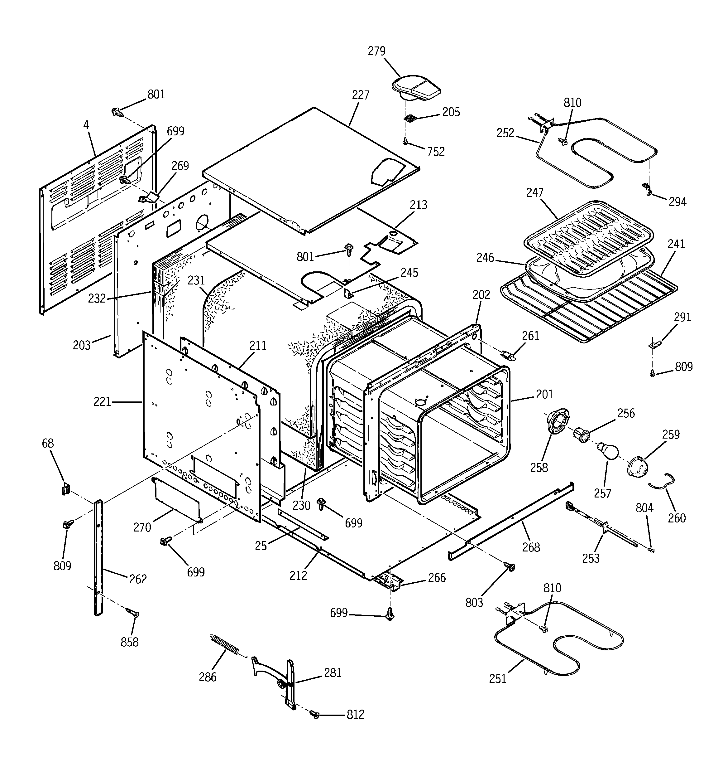 GE JRP15BW3BB body parts diagram