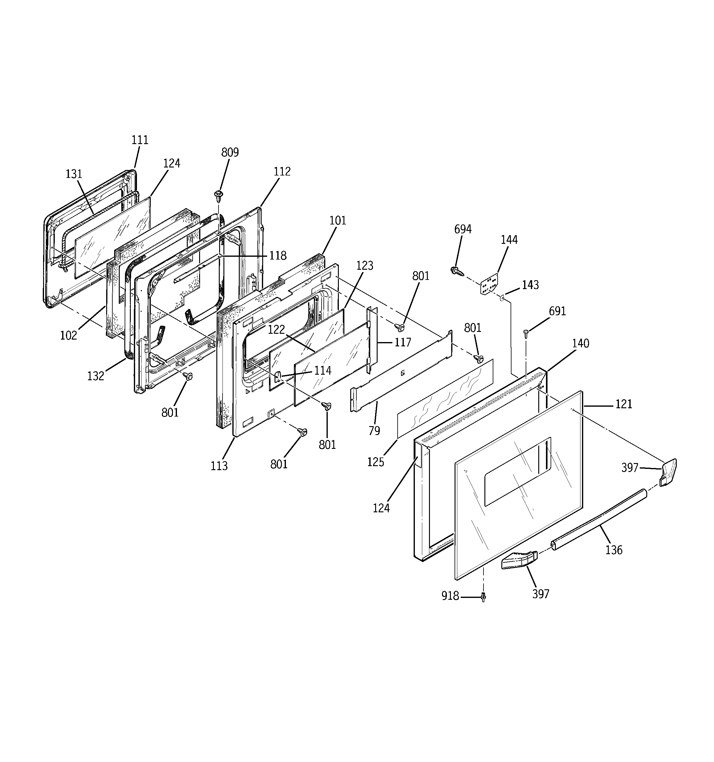 GE JRP15BW3BB door diagram
