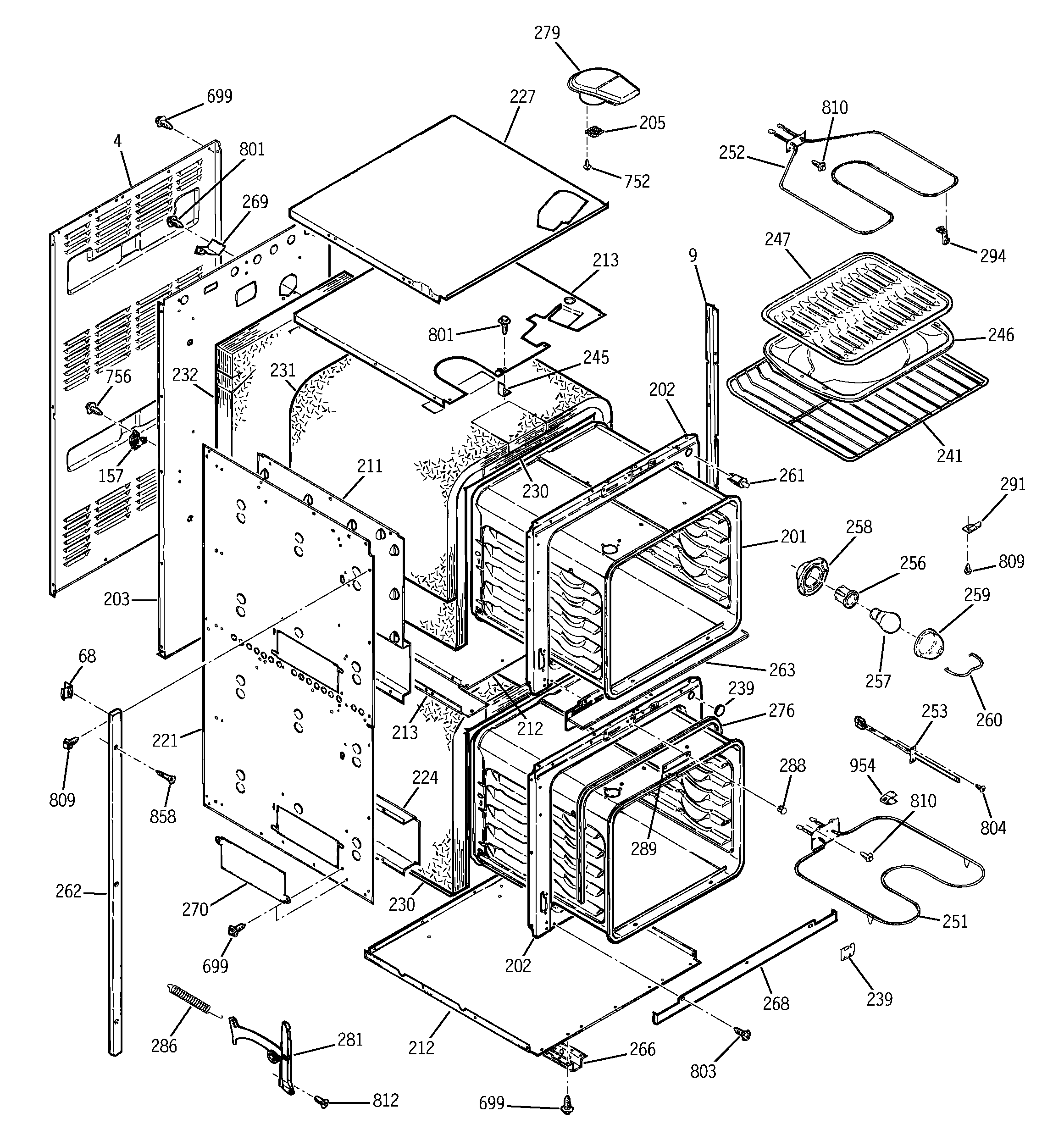 GE JRP24BW3BB body parts diagram
