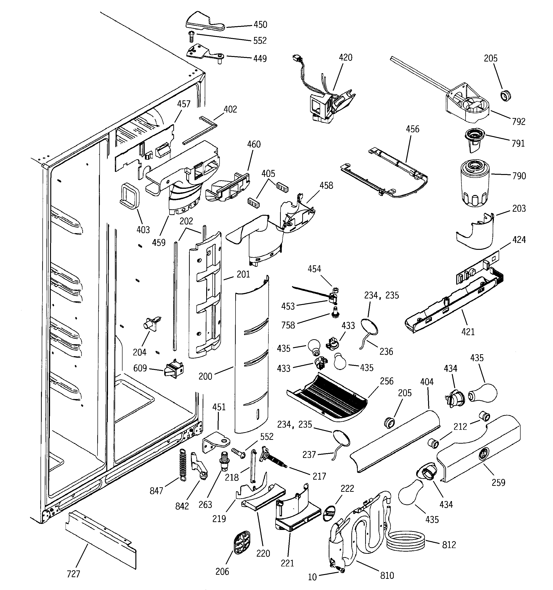 GE PSK27NGMACWW fresh food section diagram