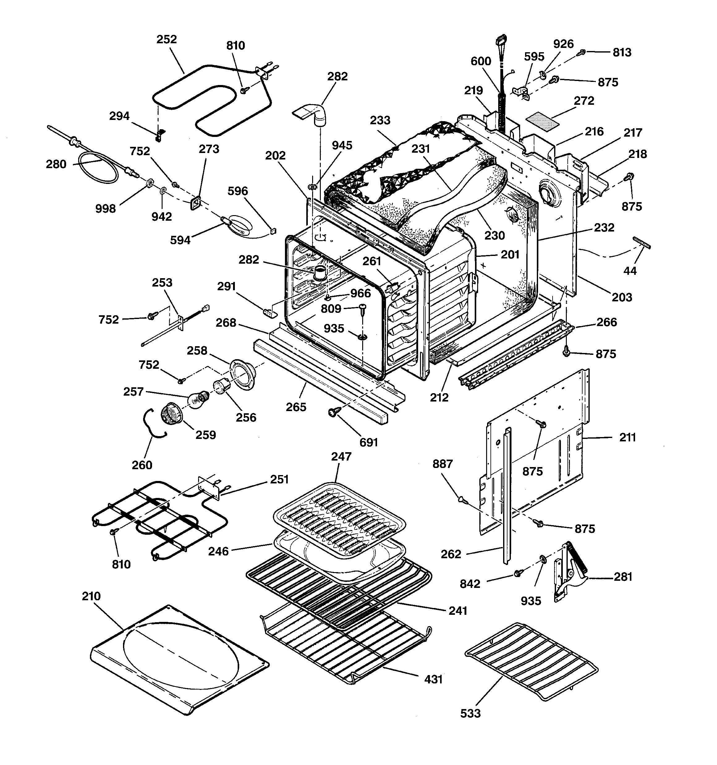 GE JCKP18WA3WW body parts diagram