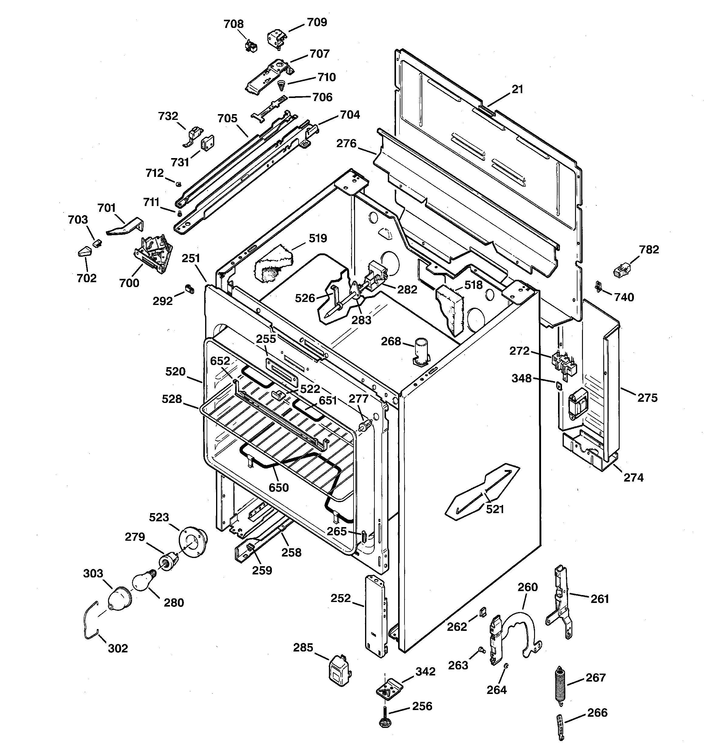 GE JBP26A*R1 body parts diagram
