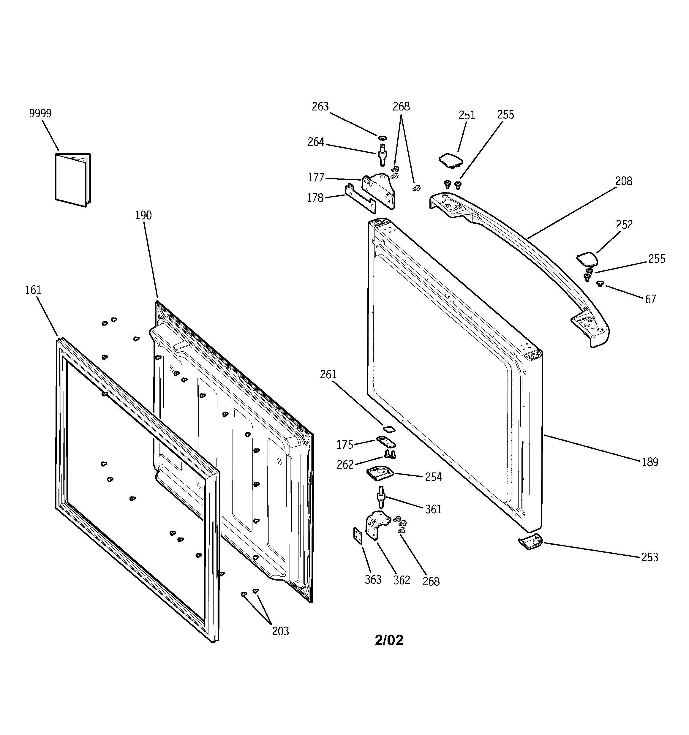 GE GBS18KBMWW freezer door diagram