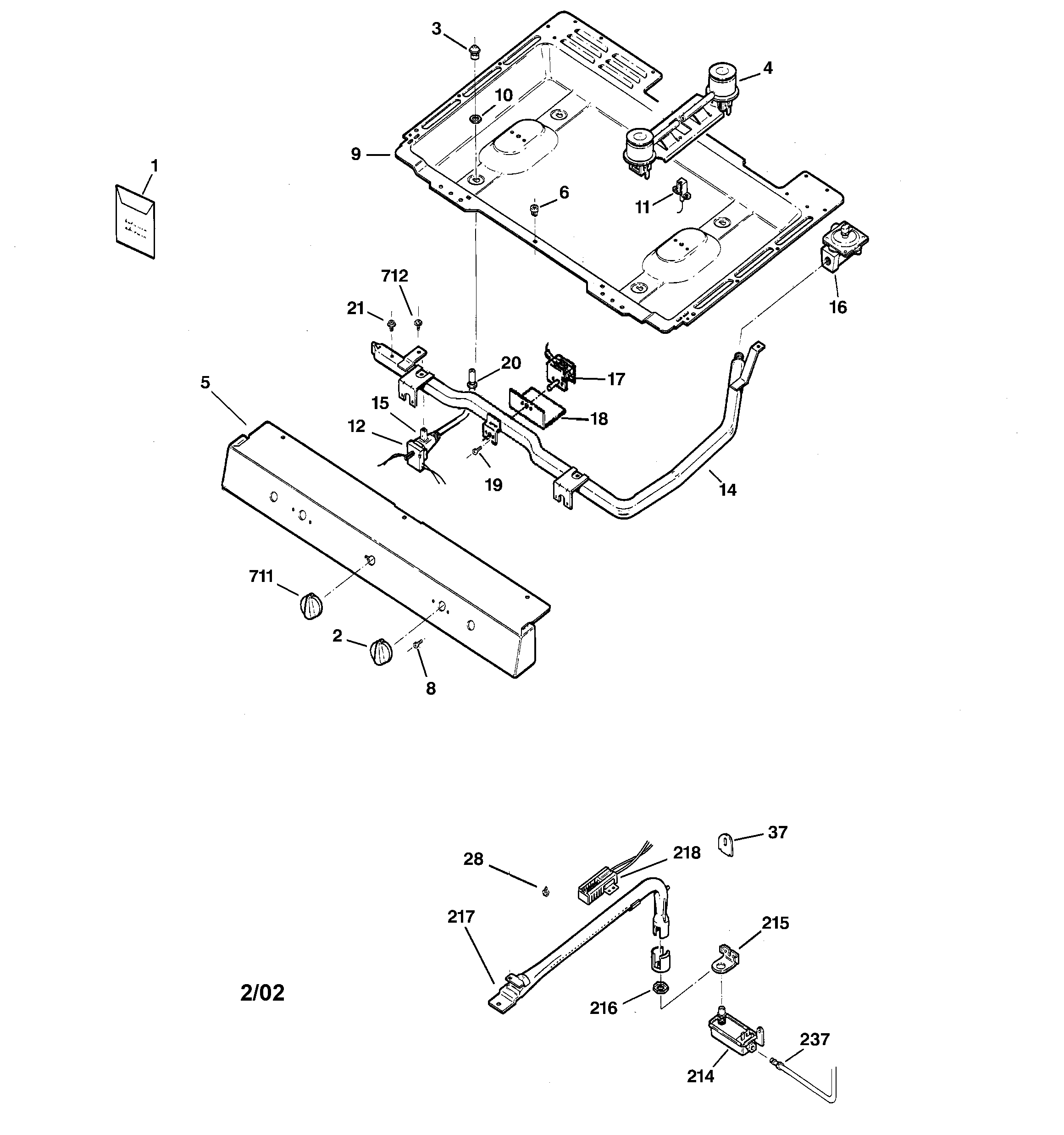 Hotpoint RGB508PEA5WH gas & burner parts diagram
