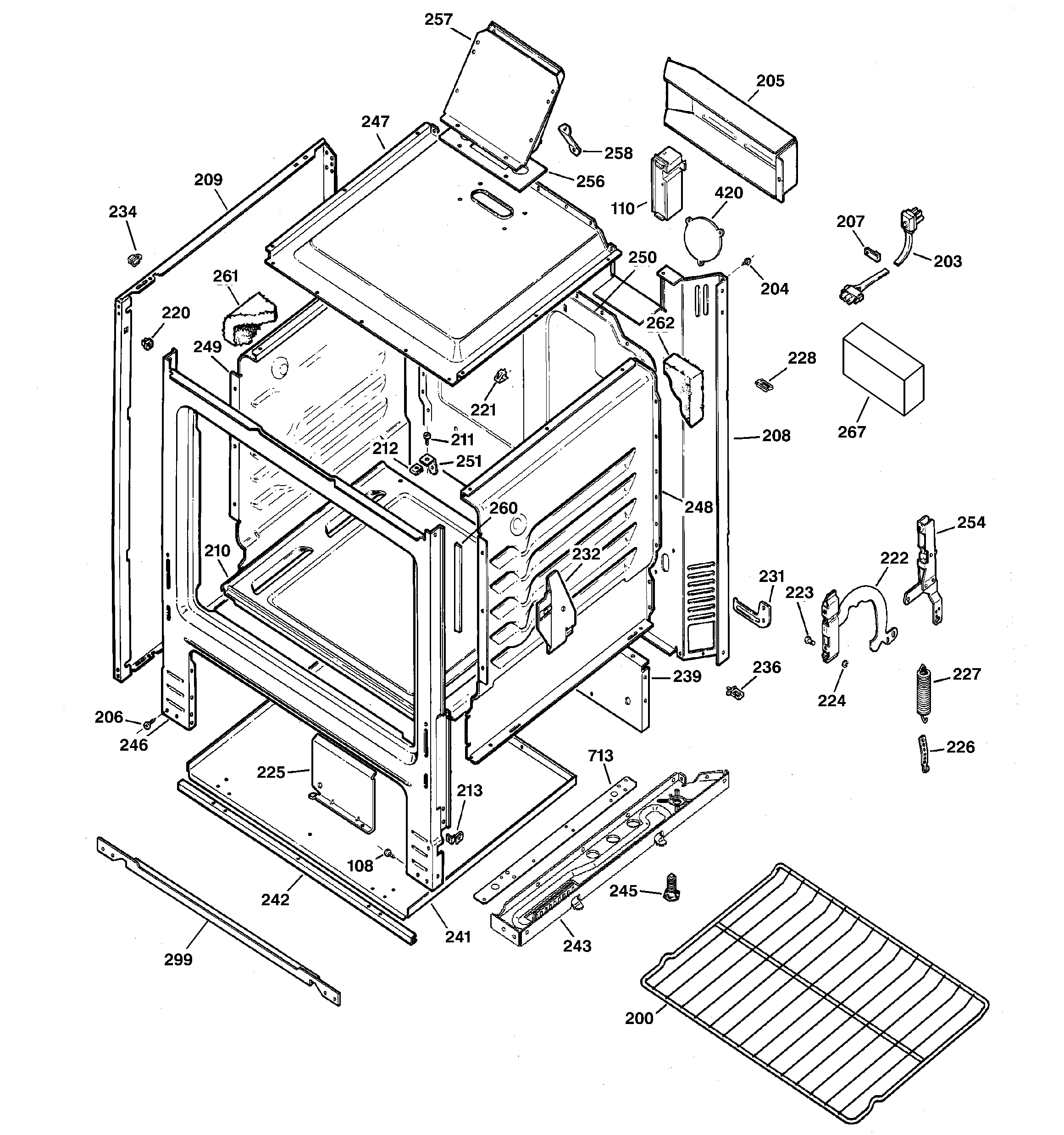 Hotpoint RGB508PEA5WH body parts diagram