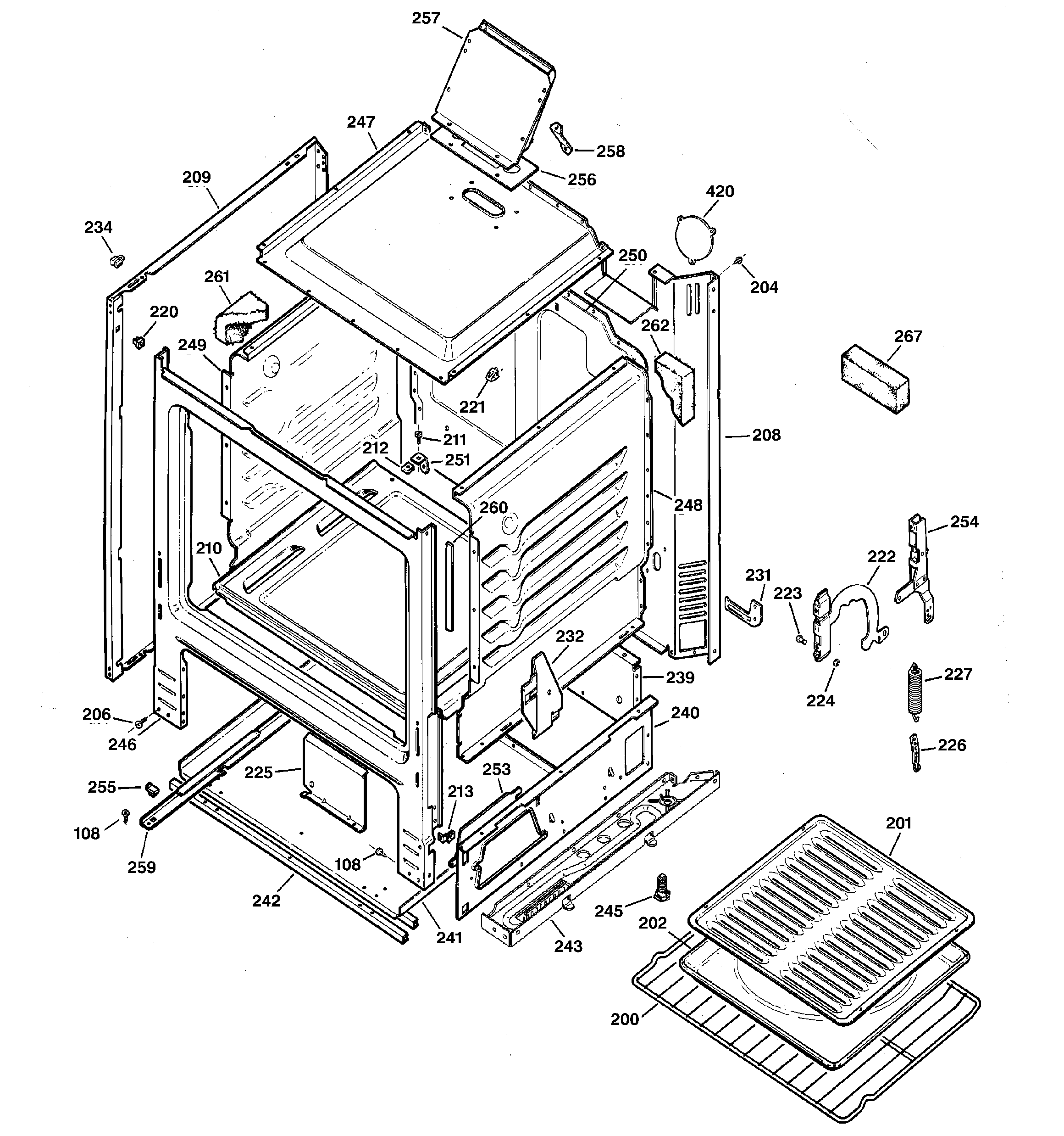 Hotpoint RGB524PPA4WH body parts diagram