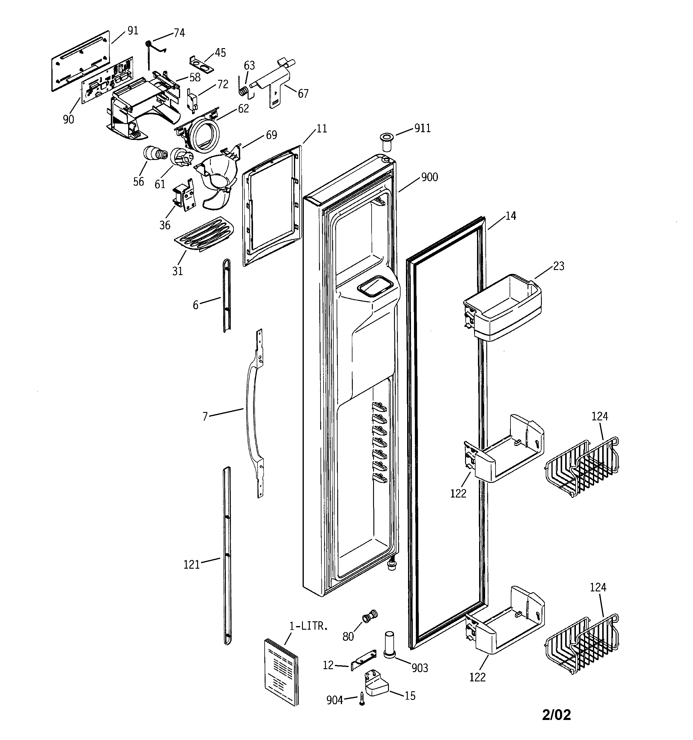 RCA RSK29NHMACCC freezer door diagram