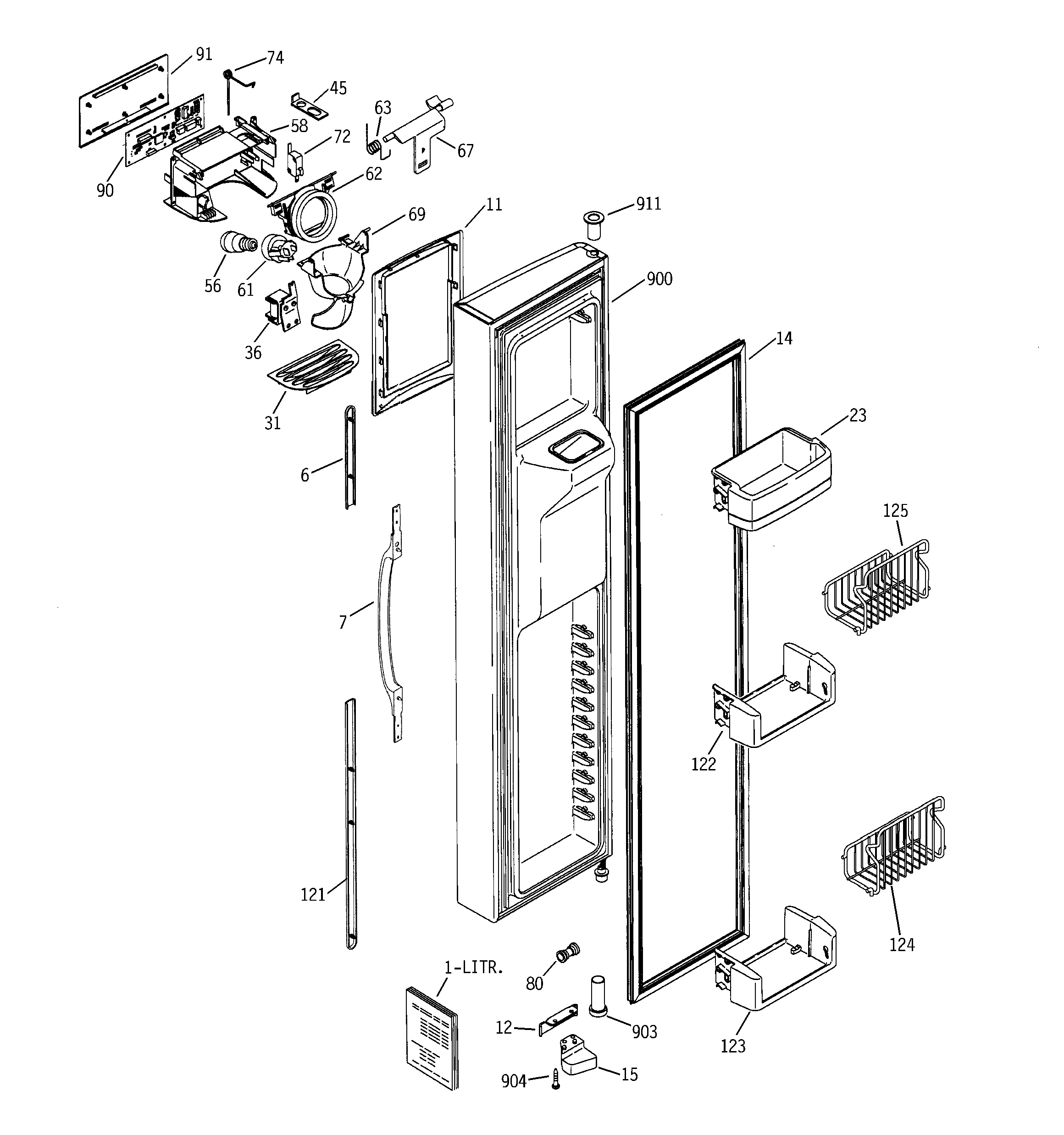 RCA RSK27NHMACCC freezer door diagram