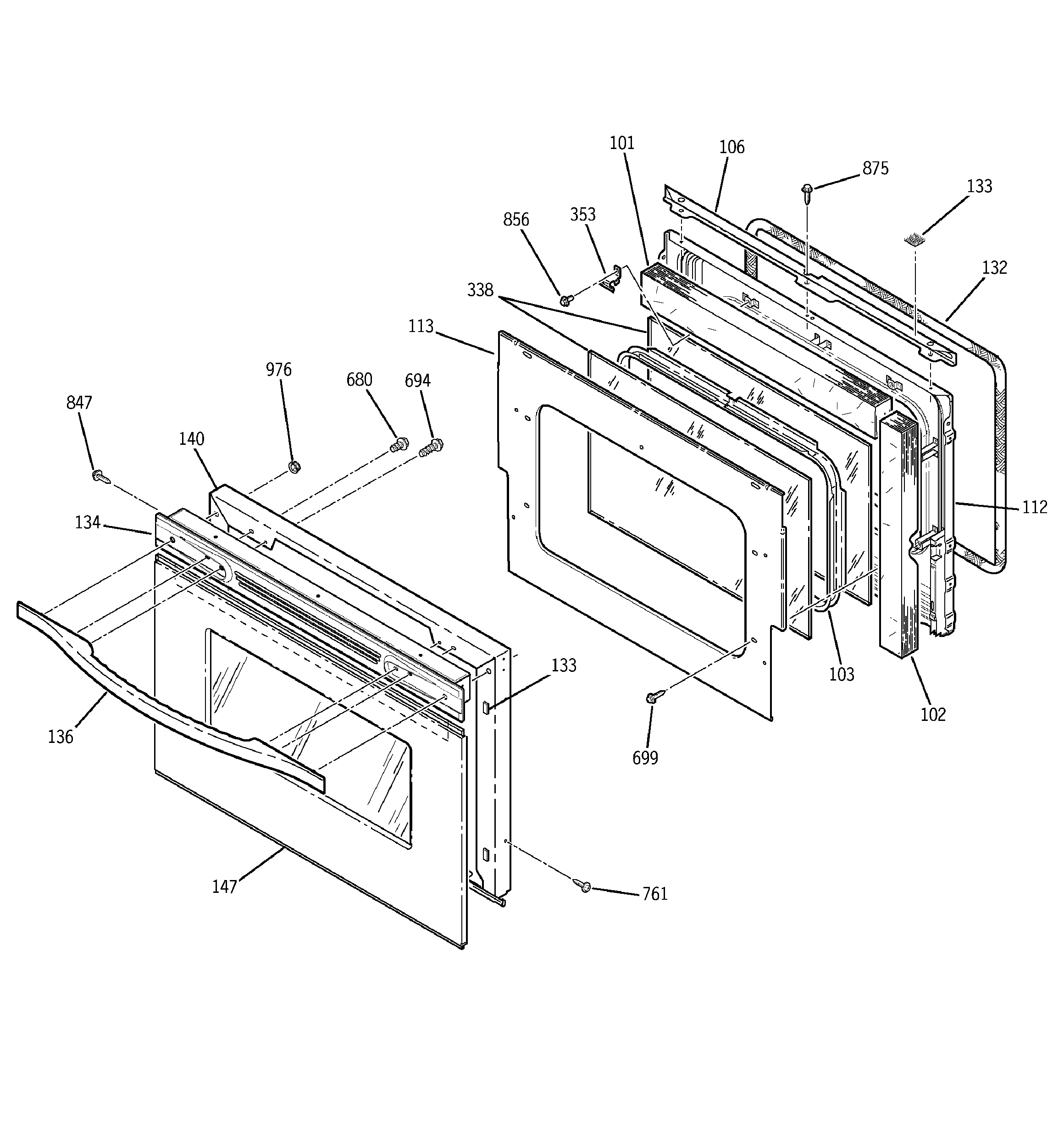 GE JTP18SXD1SS door diagram