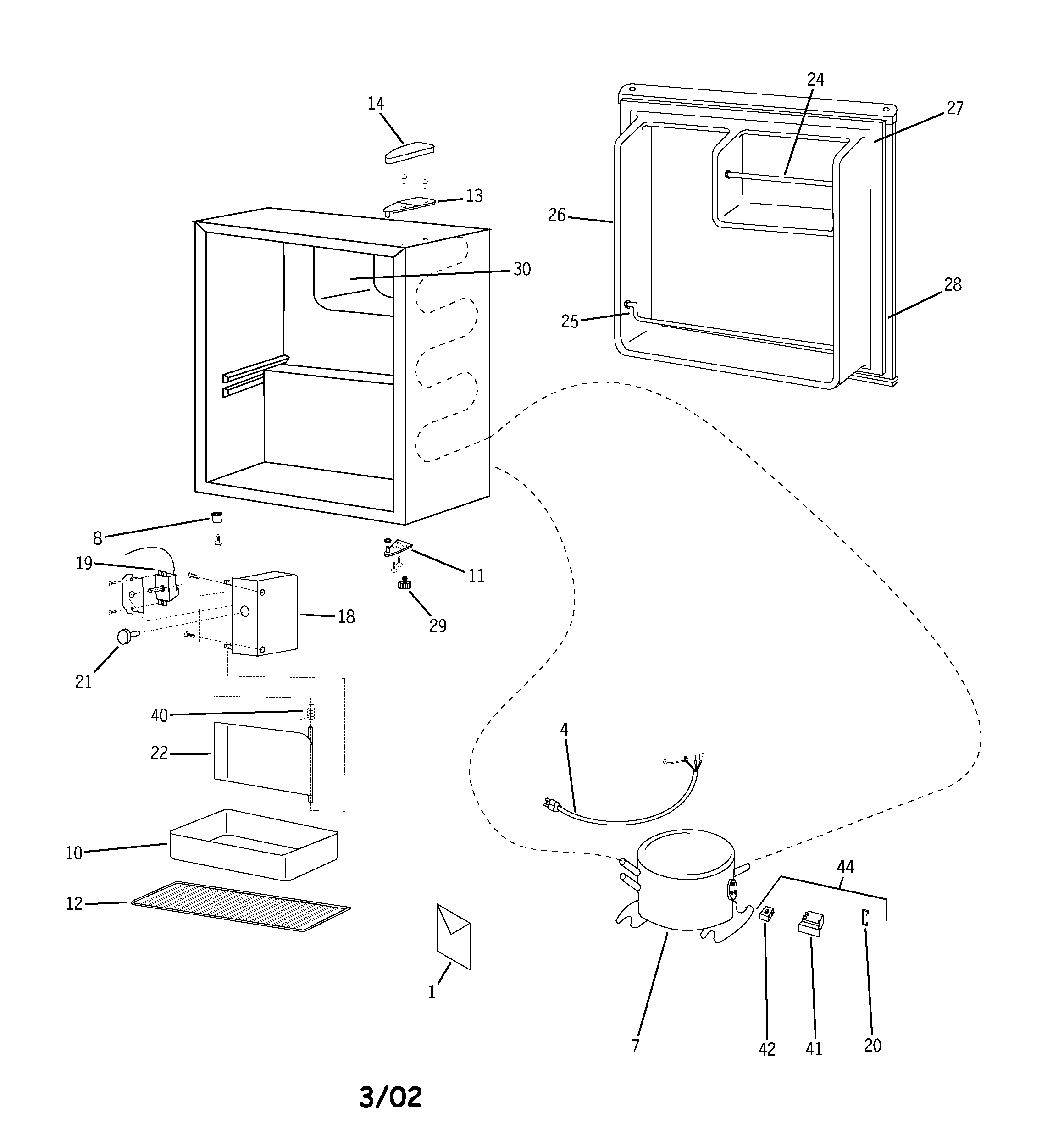 GE GMR02BANABB refrigerator diagram