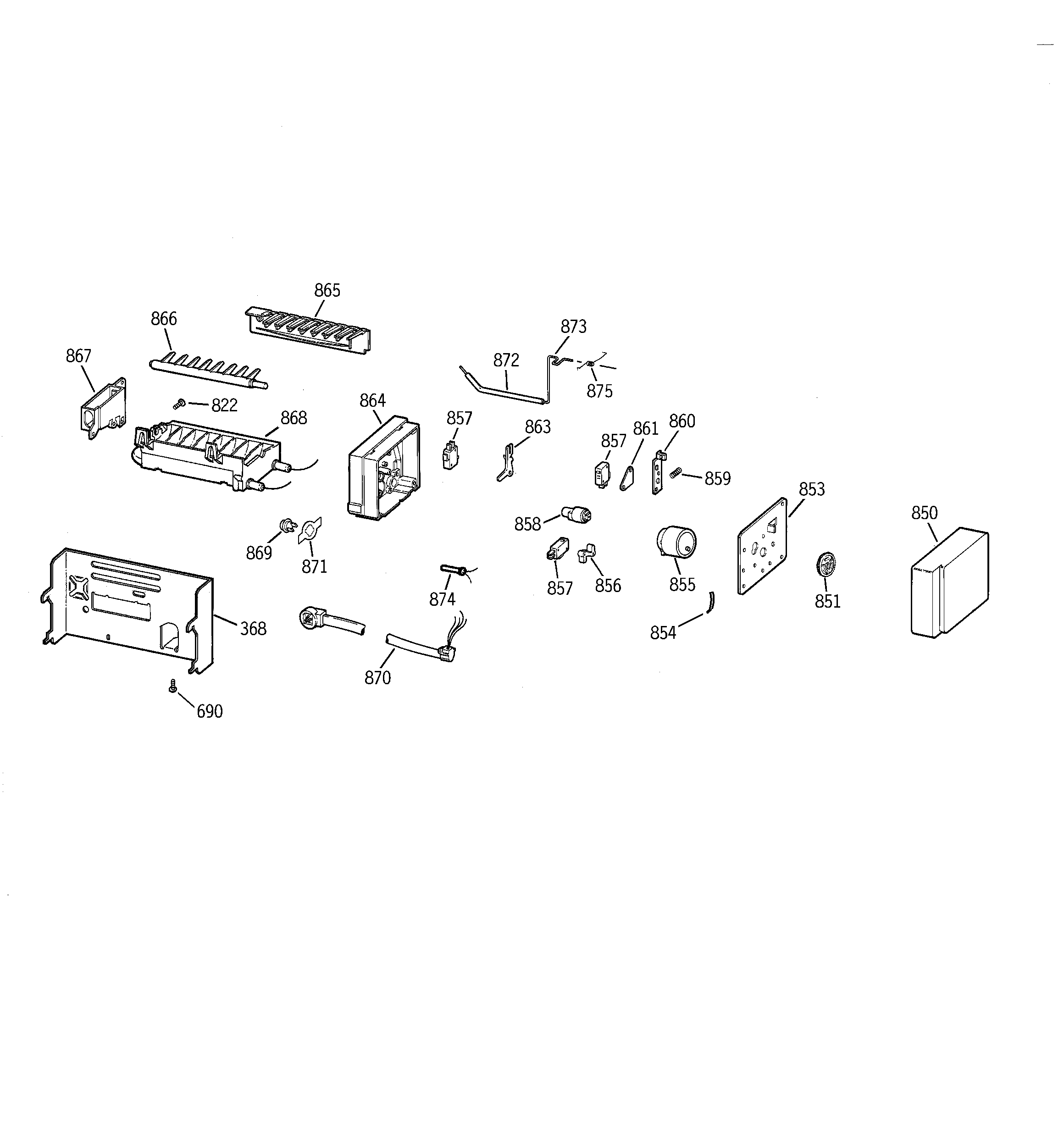 GE TFK30PRDBAA ice maker diagram