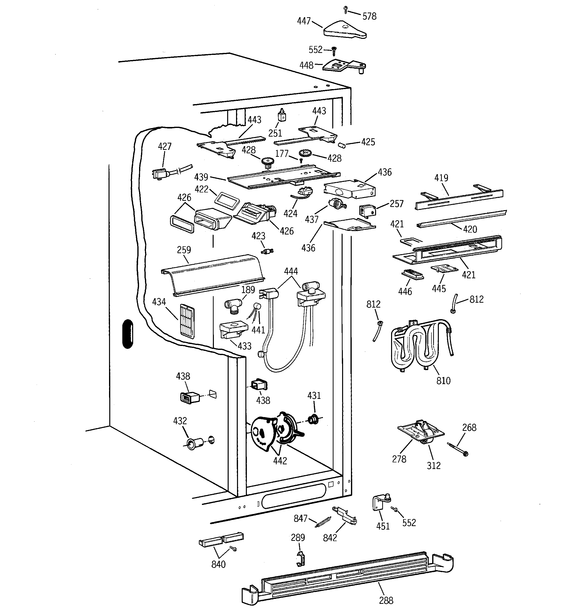 GE TFJ28PFDAAA fresh food section diagram