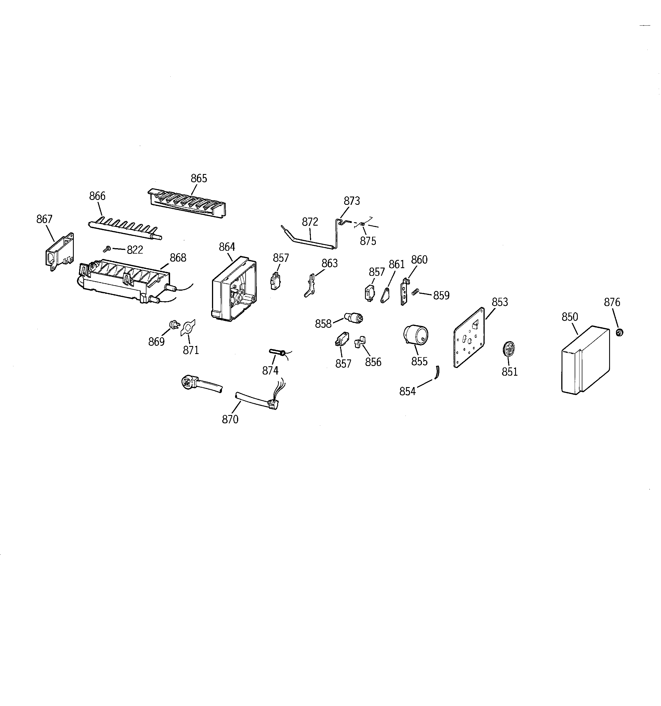 GE TFM28PFDBBB ice maker diagram