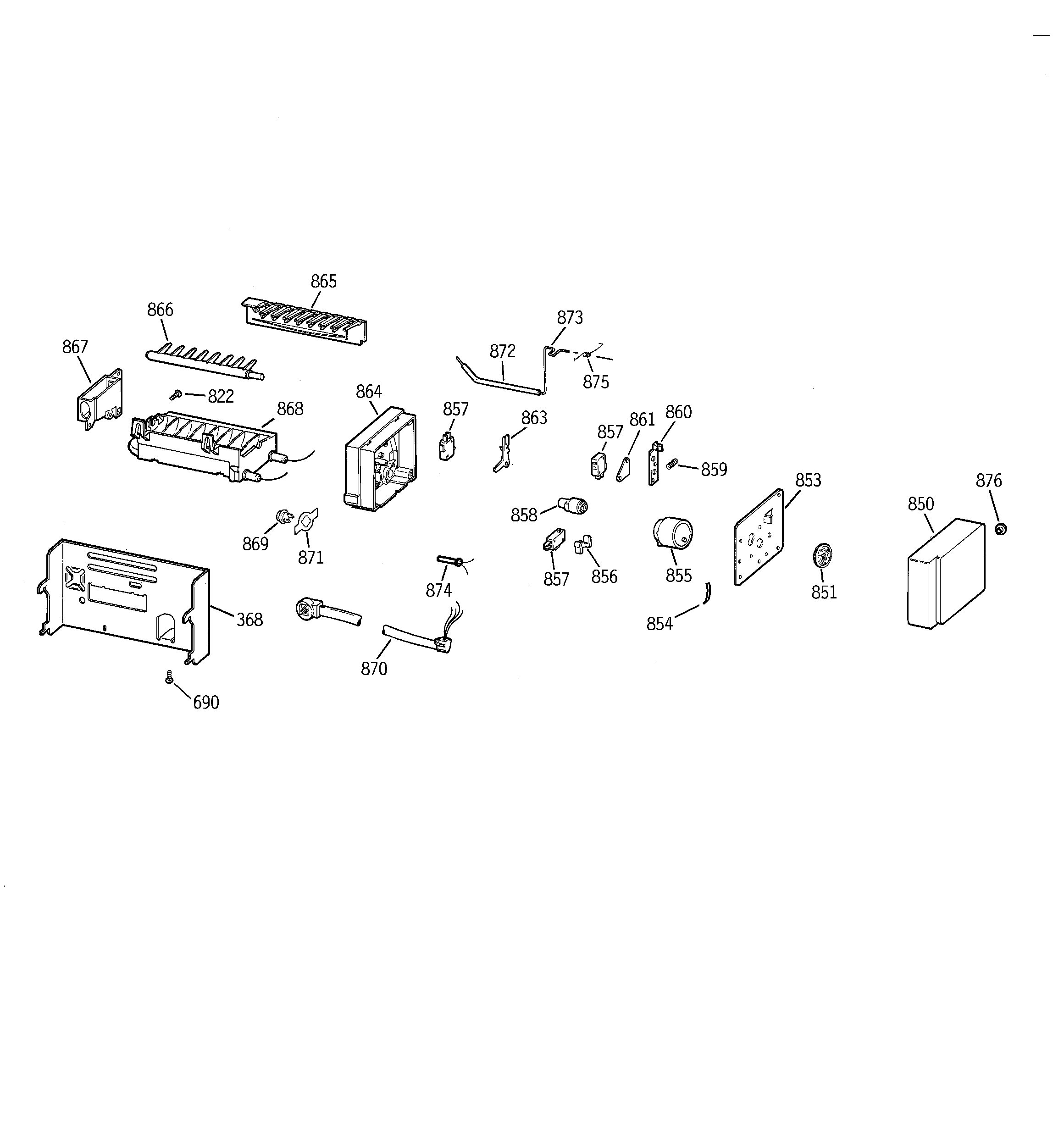 GE TFT28PFDAAA ice maker diagram