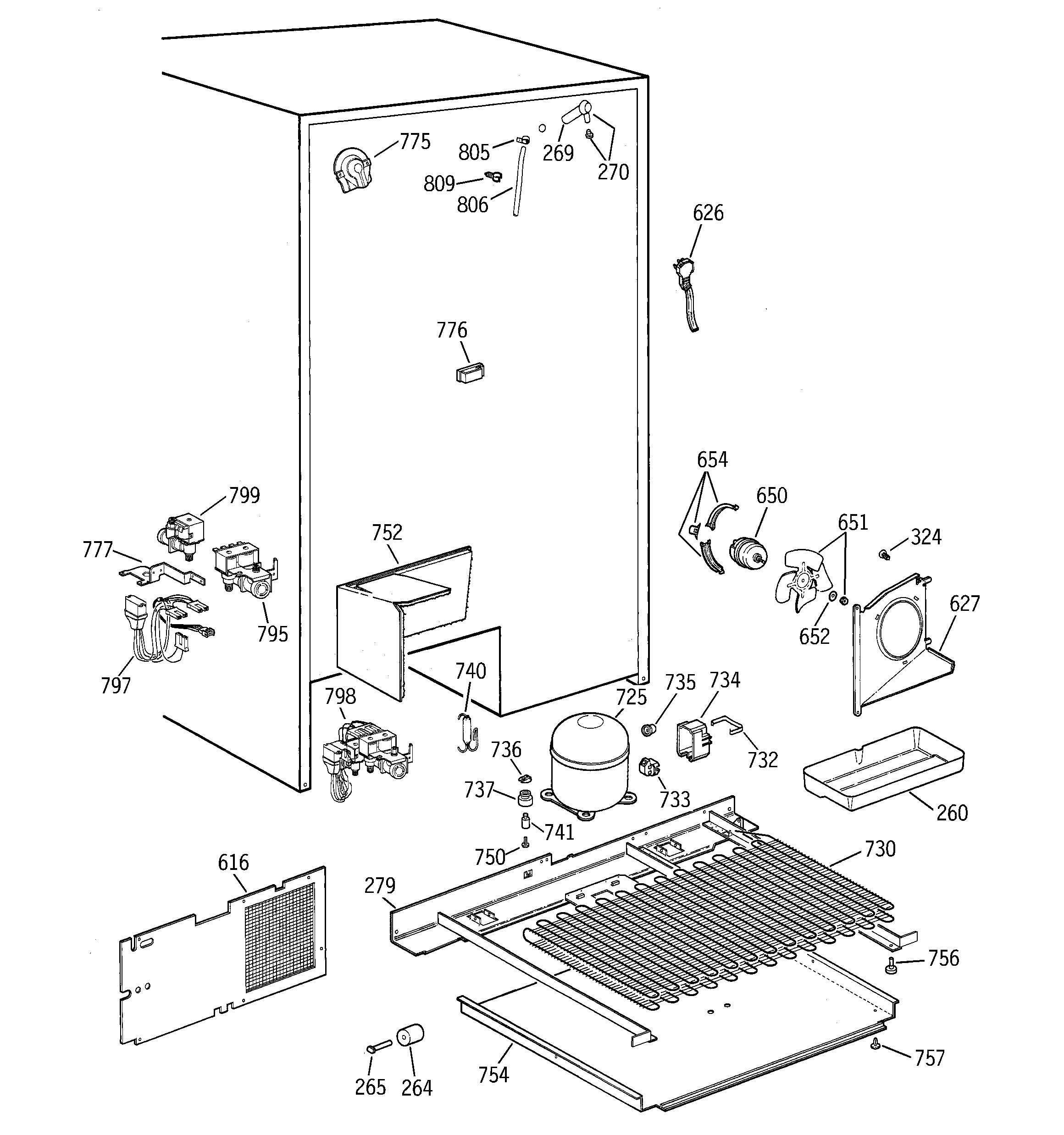 GE TFX28PBDAWW unit parts diagram