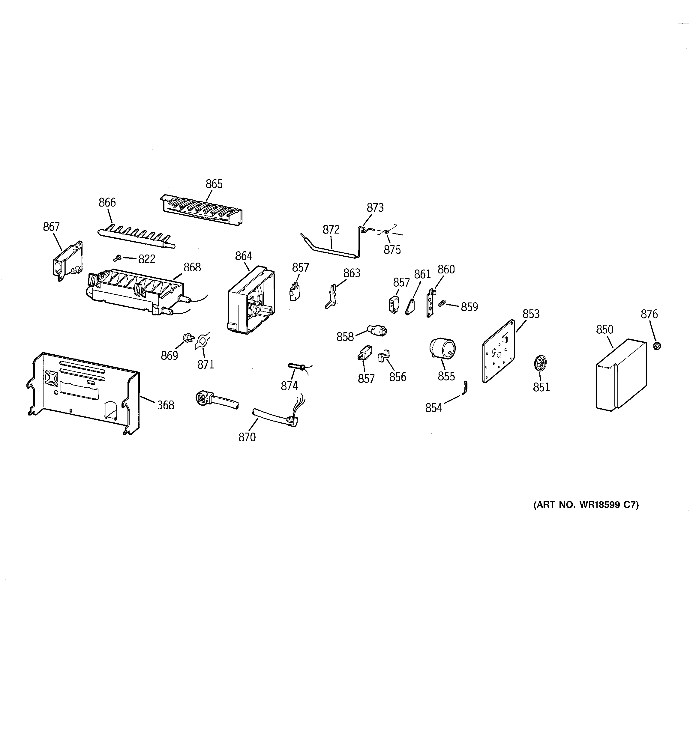 GE TFM30PBDBWW ice maker diagram