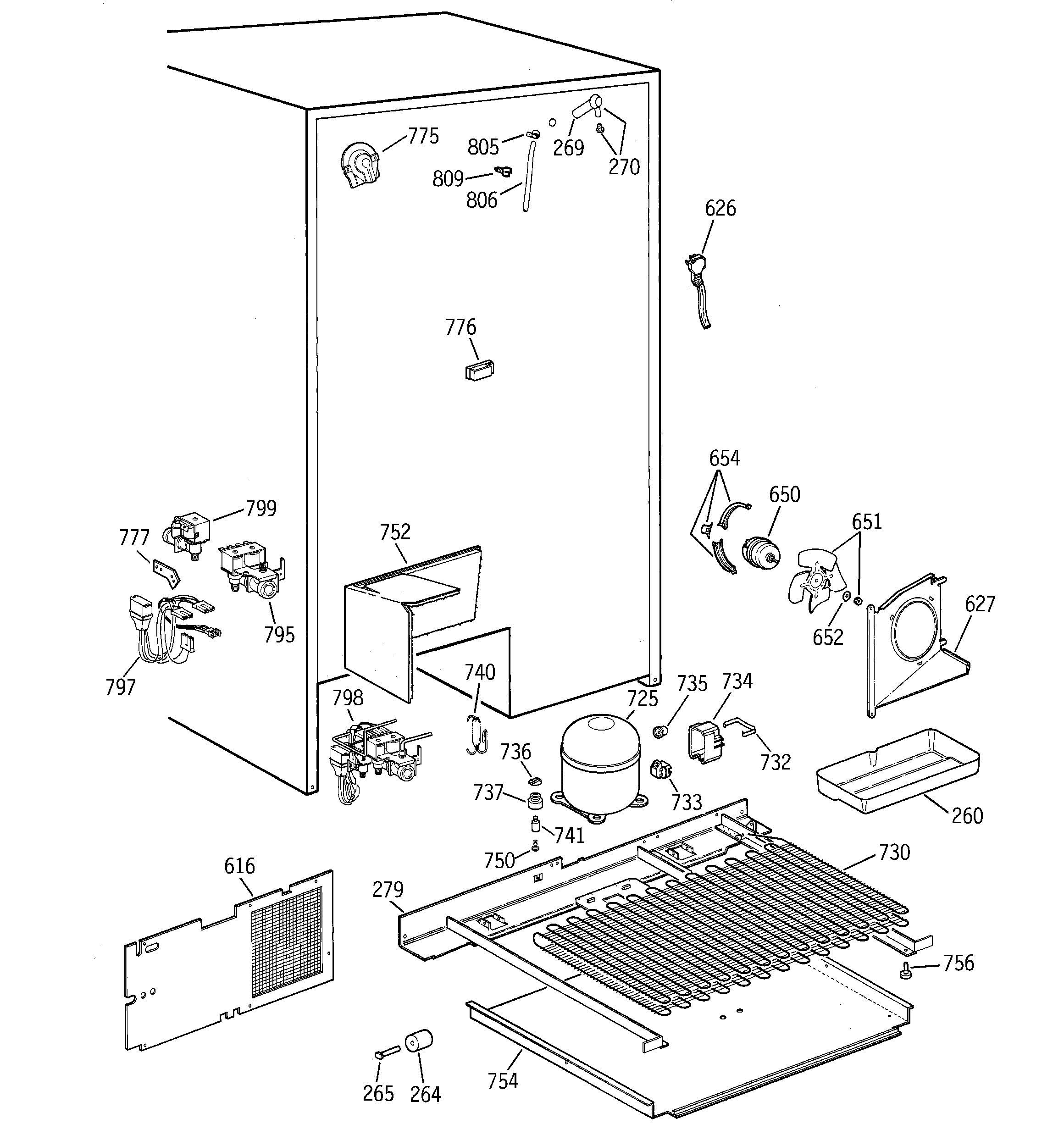 GE TFS28PBDABS unit parts diagram
