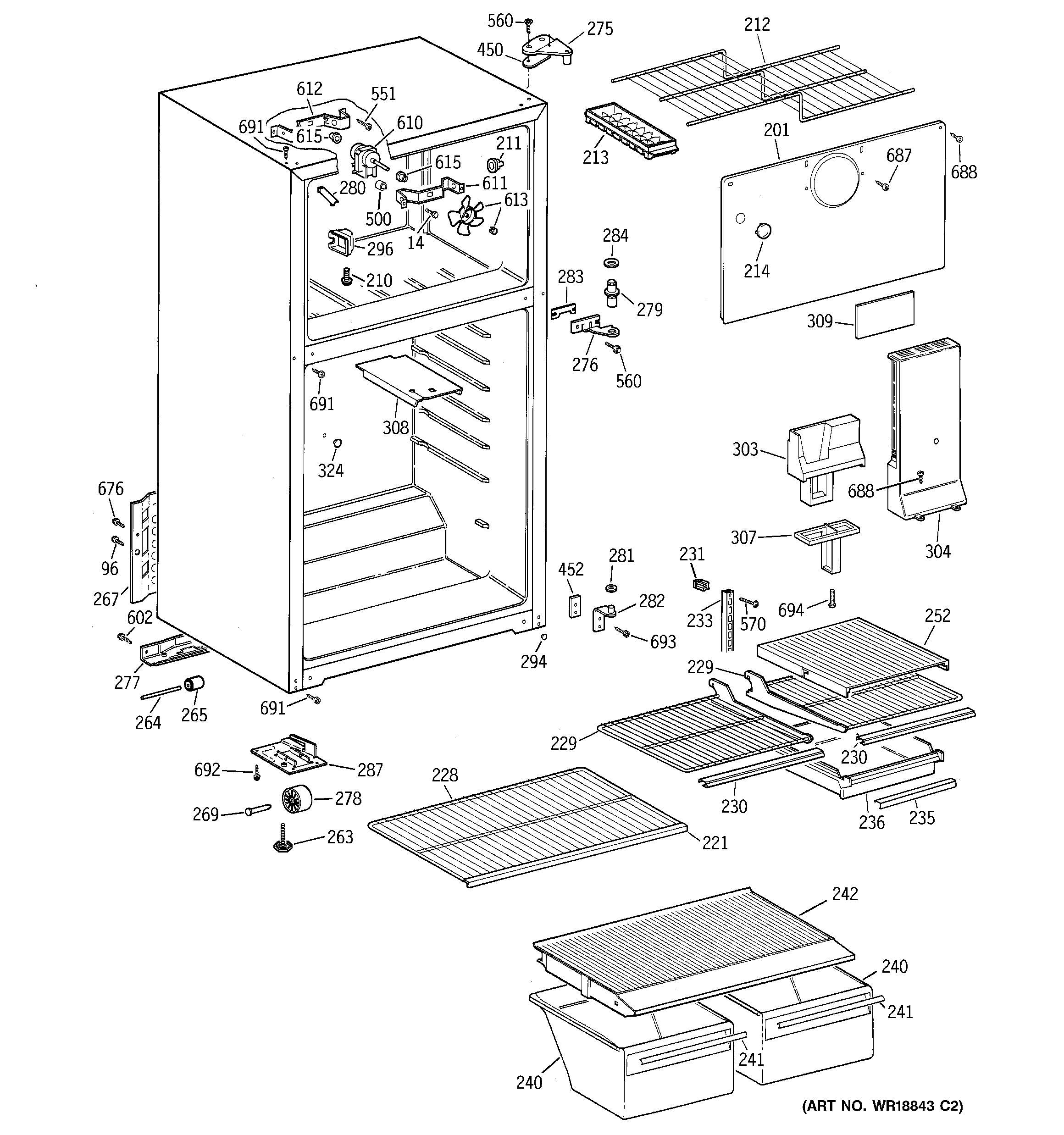 Hotpoint HTT18EBMDRCC cabinet diagram