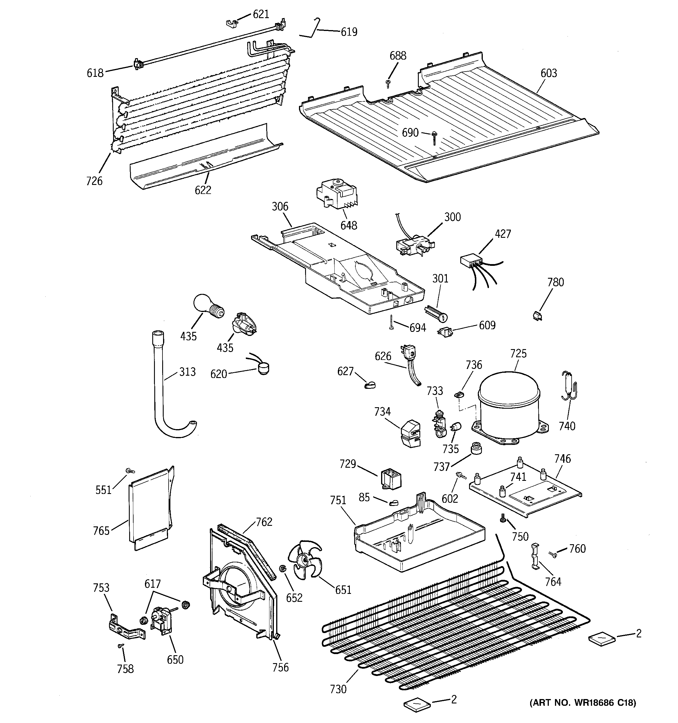 Hotpoint HTT18EBMDRCC unit parts diagram